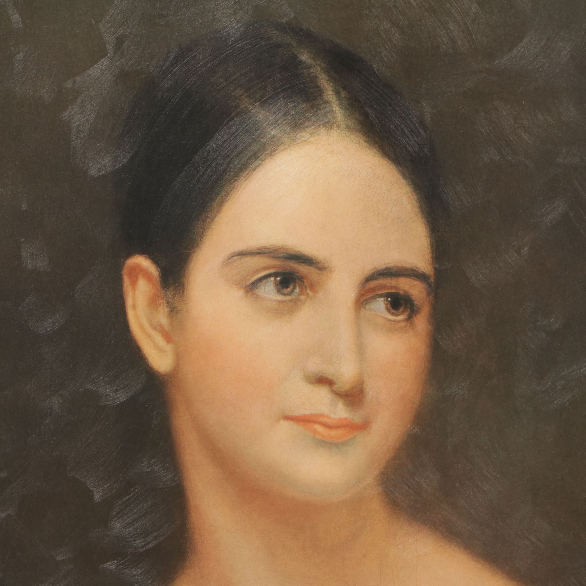 Embellished Giclee Portrait After Thomas Sully "Miss Pearce", Late 20th Century