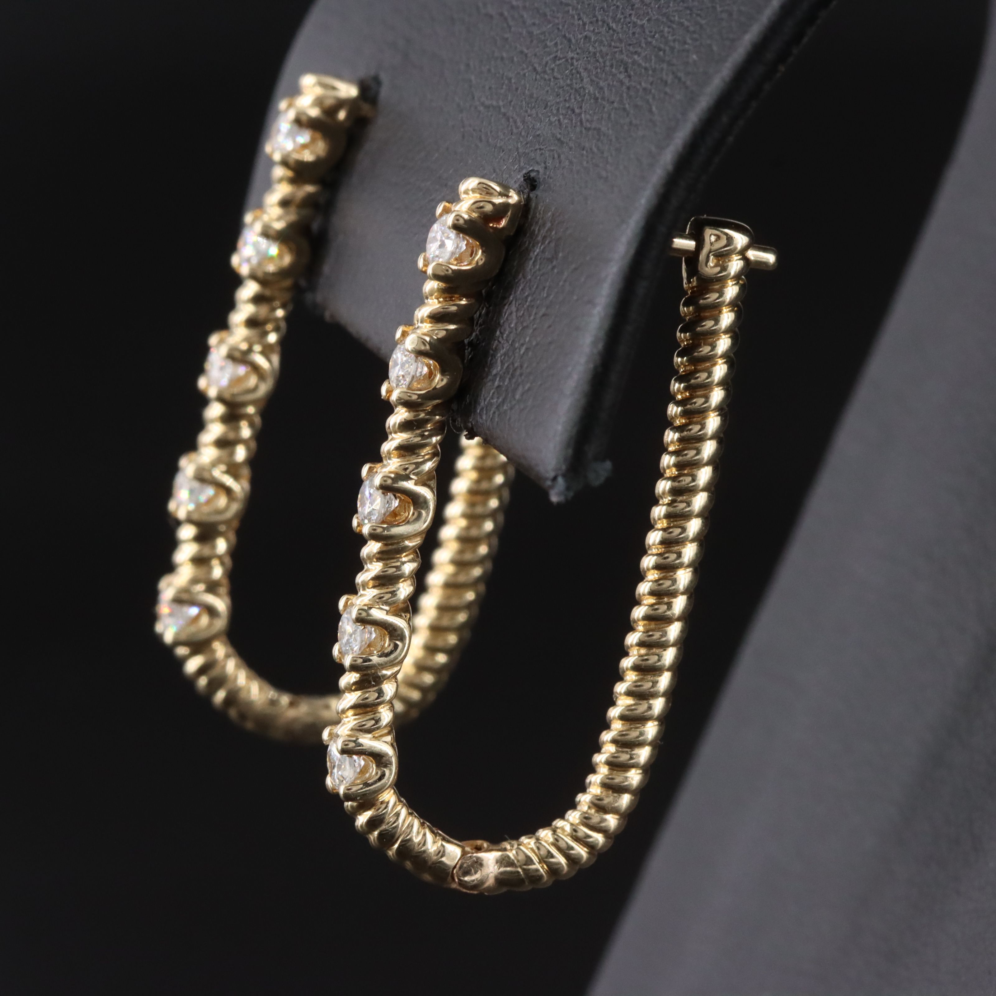 10K 0.50 CTW Diamond Drop Earrings