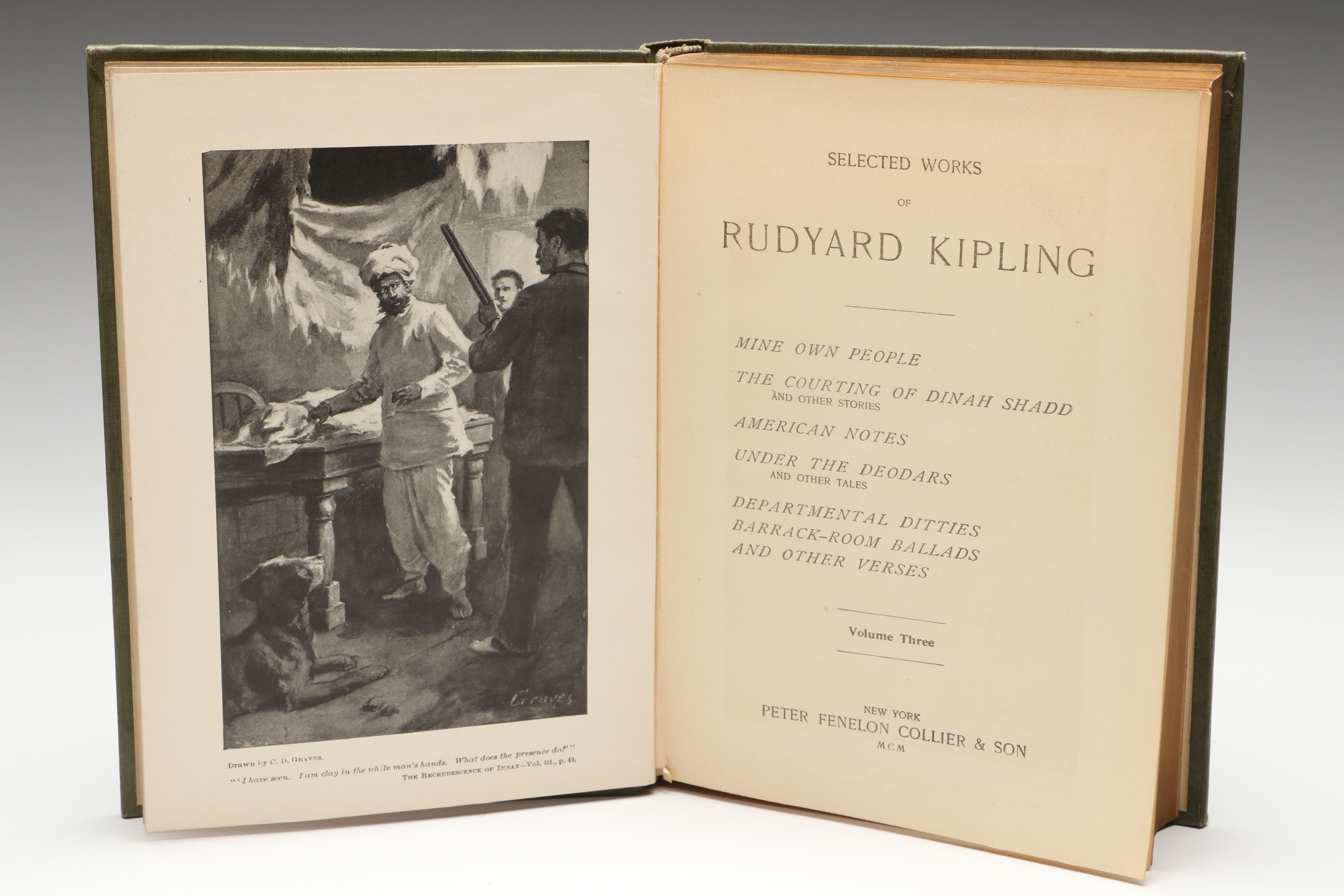 "Selected Works of Rudyard Kipling" Three-Volume Set by Rudyard Kipling, 1900