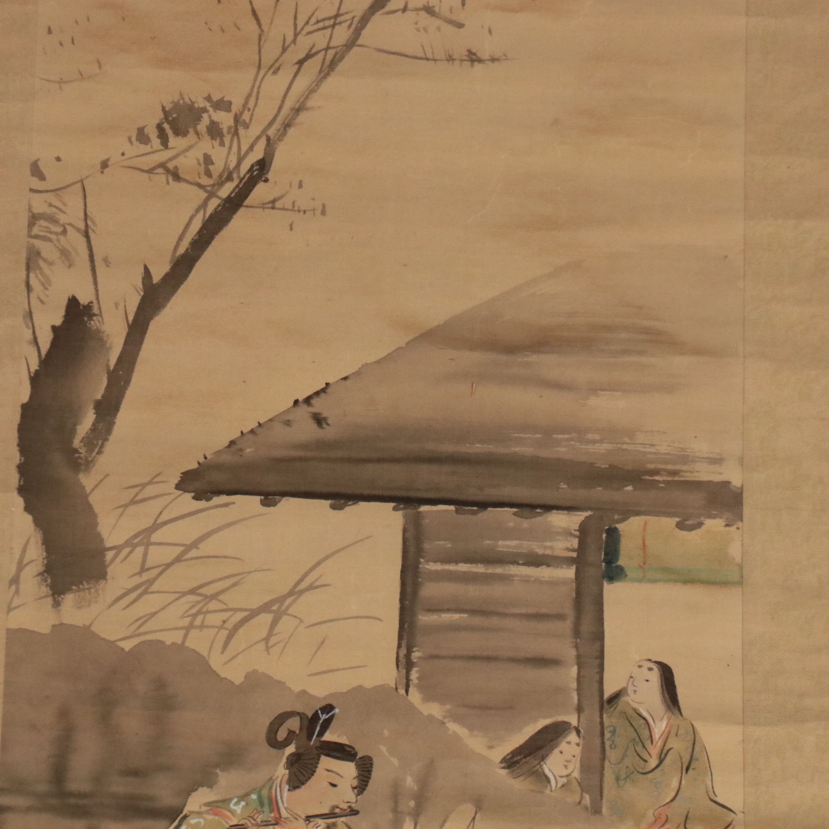 Japanese Watercolor Kakejiku Scroll, Late 19th Century