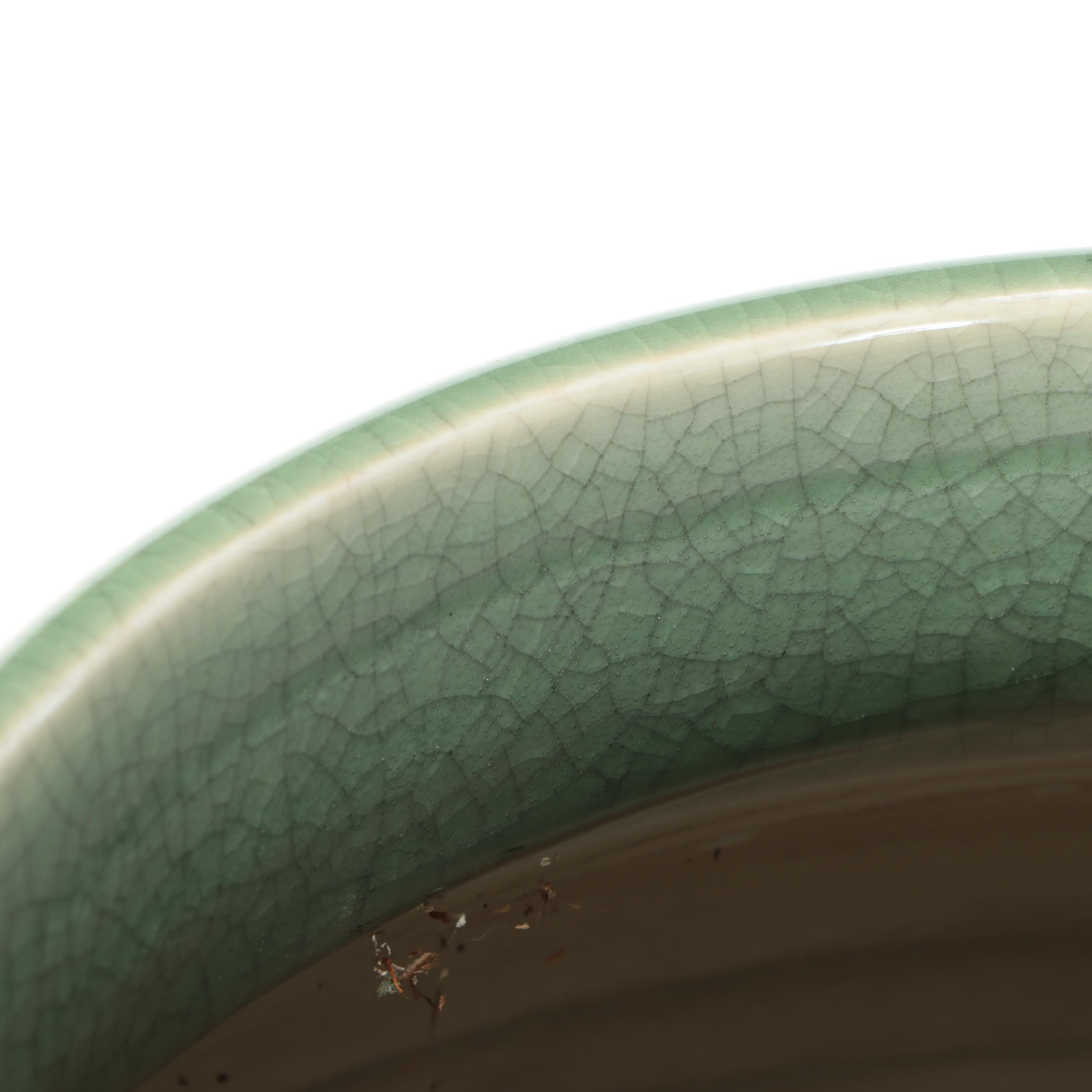 Large Green Glazed Porcelain Urn