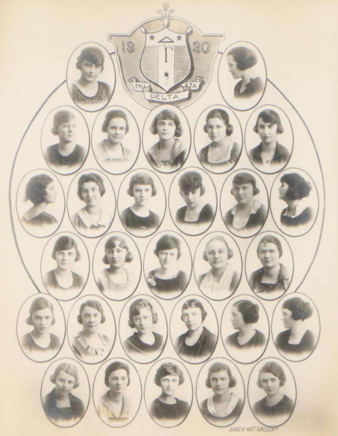 Digital Print After 1920 Portrait Roster for Tau Delta Eta Sorority