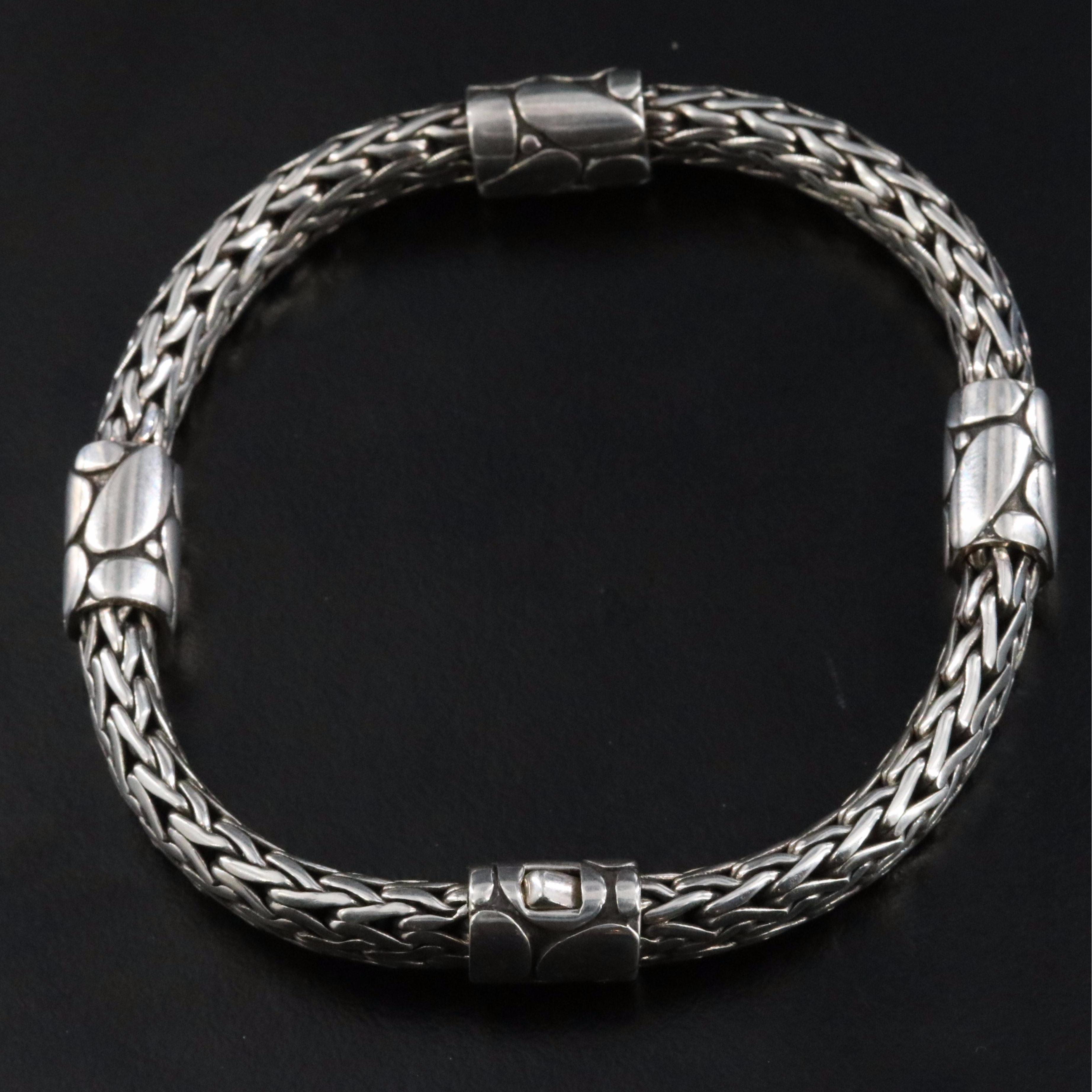 John Hardy Kali Pebble Sterling Station Bracelet