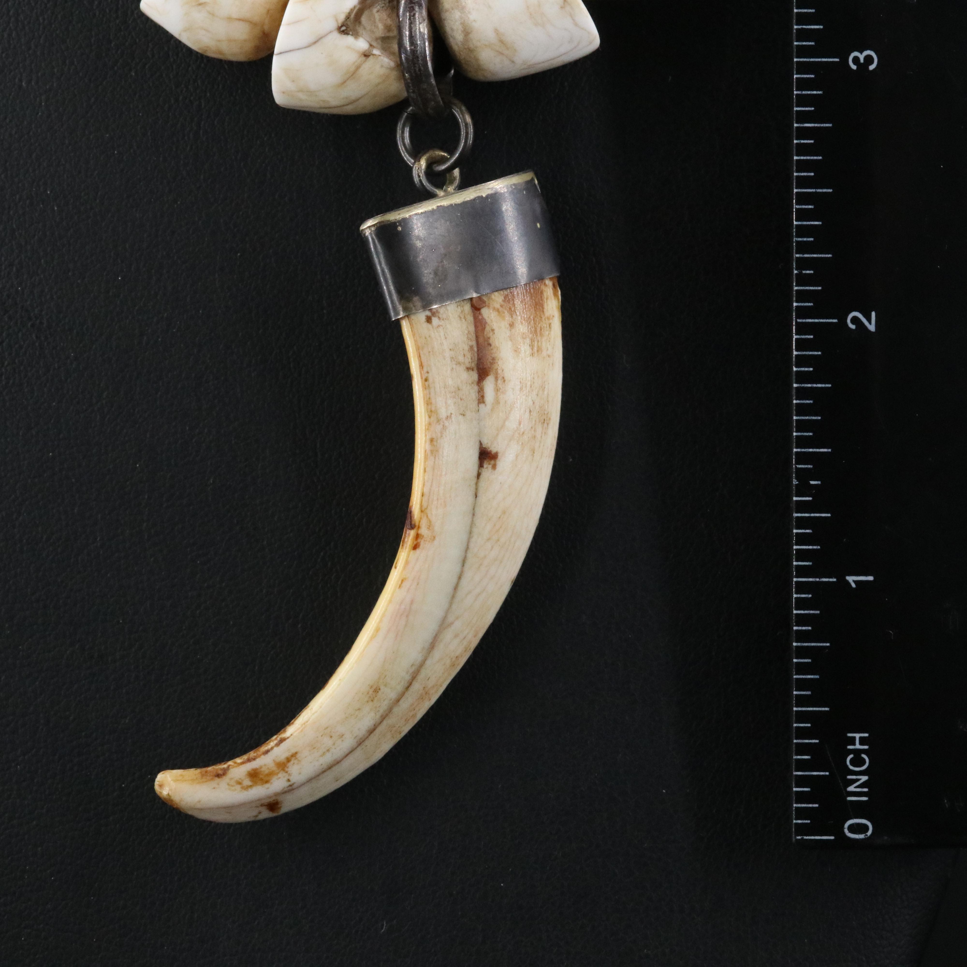 Naga Chank Shell and Boar Tusk Necklace