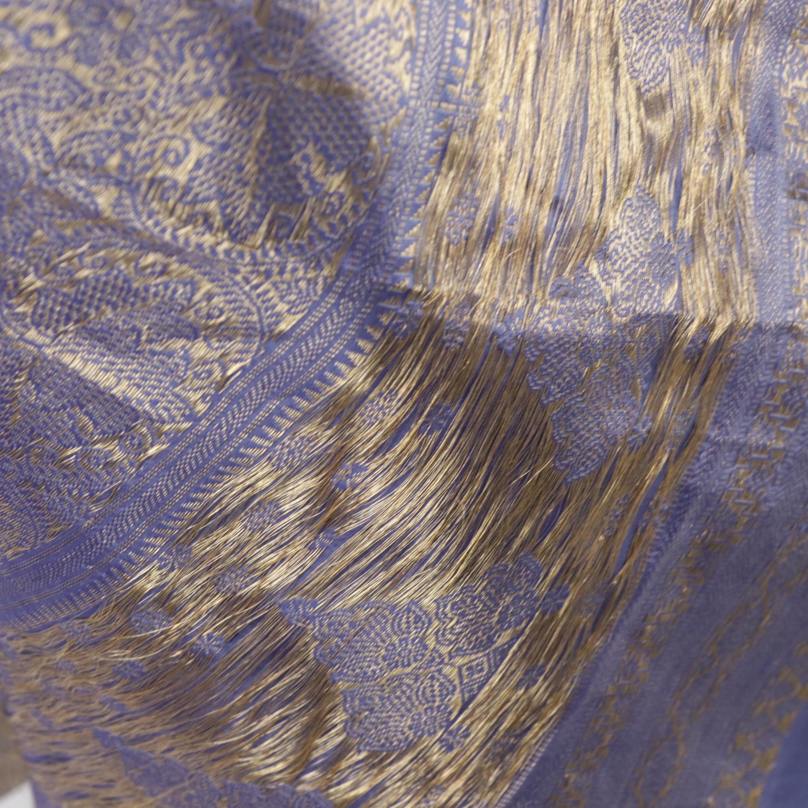 South Asian Traditional Choli and Sari/Saree in Metallic Embroidered Silk