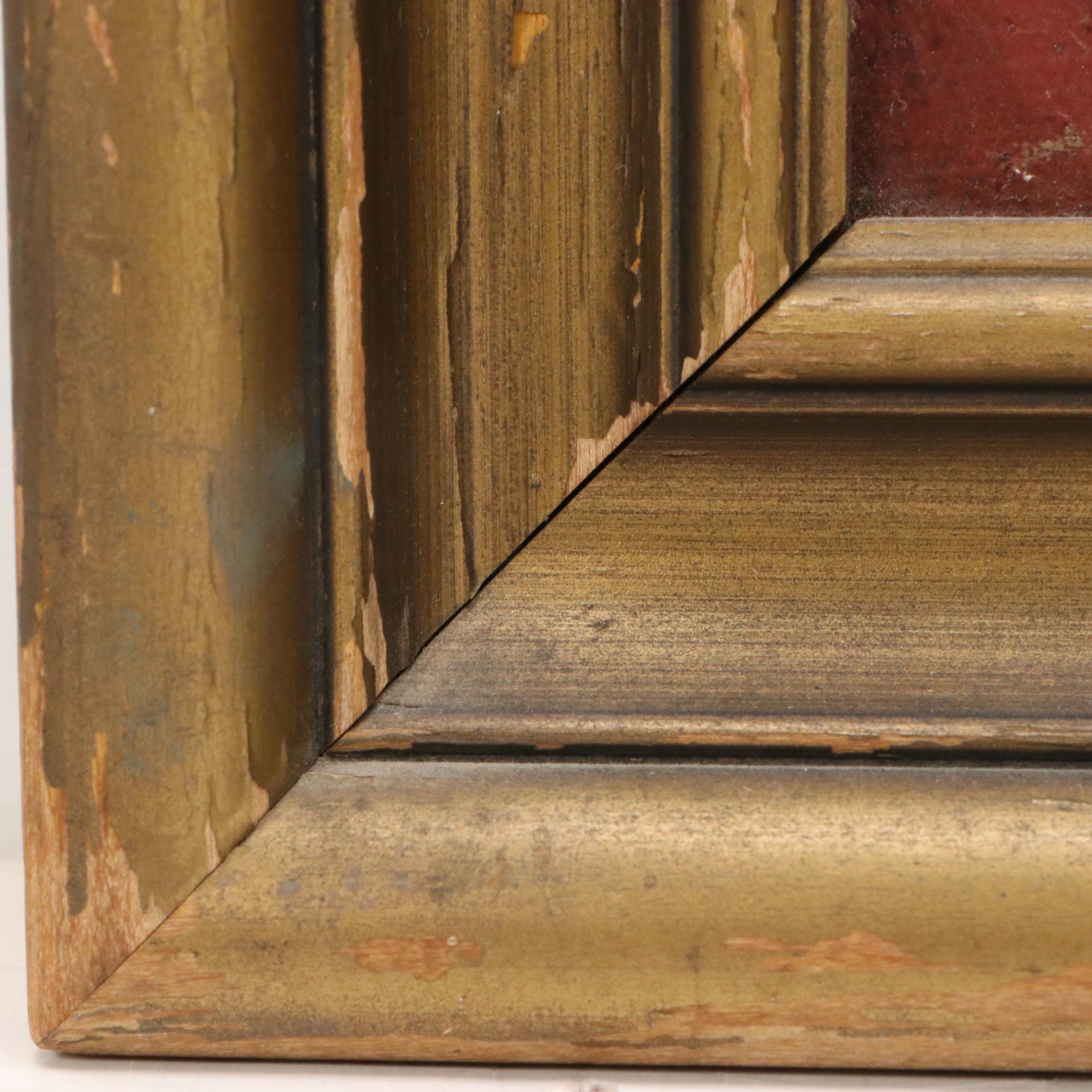 Oil Portrait of Woman with Pink Satin Shawl, Mid-19th Century