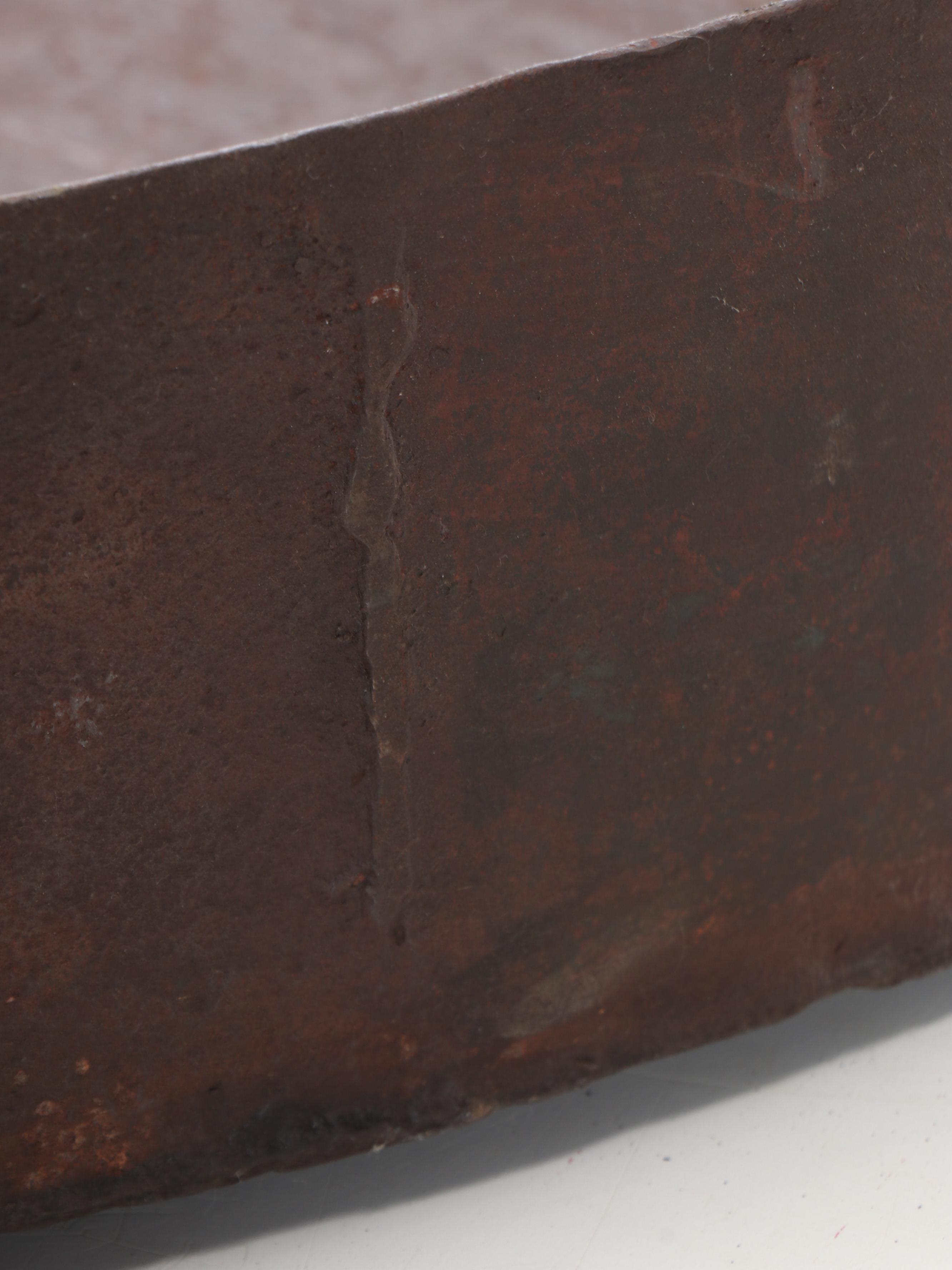 Round Oxidized Metal Handled Tray