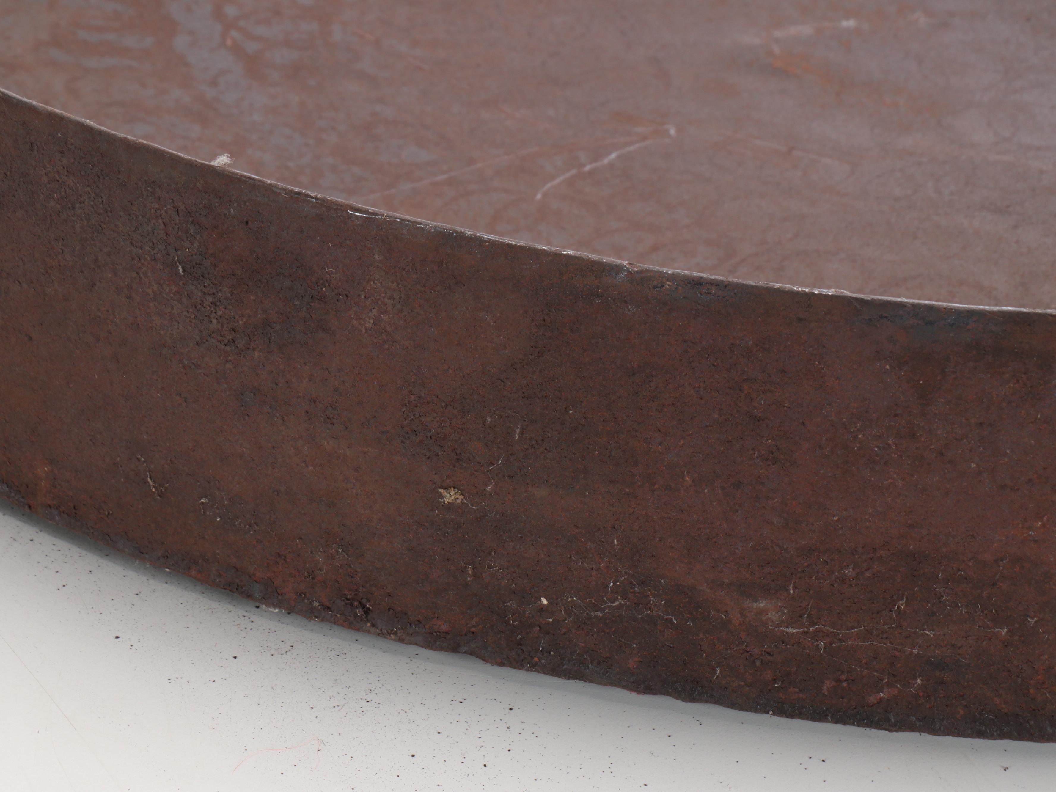 Round Oxidized Metal Handled Tray