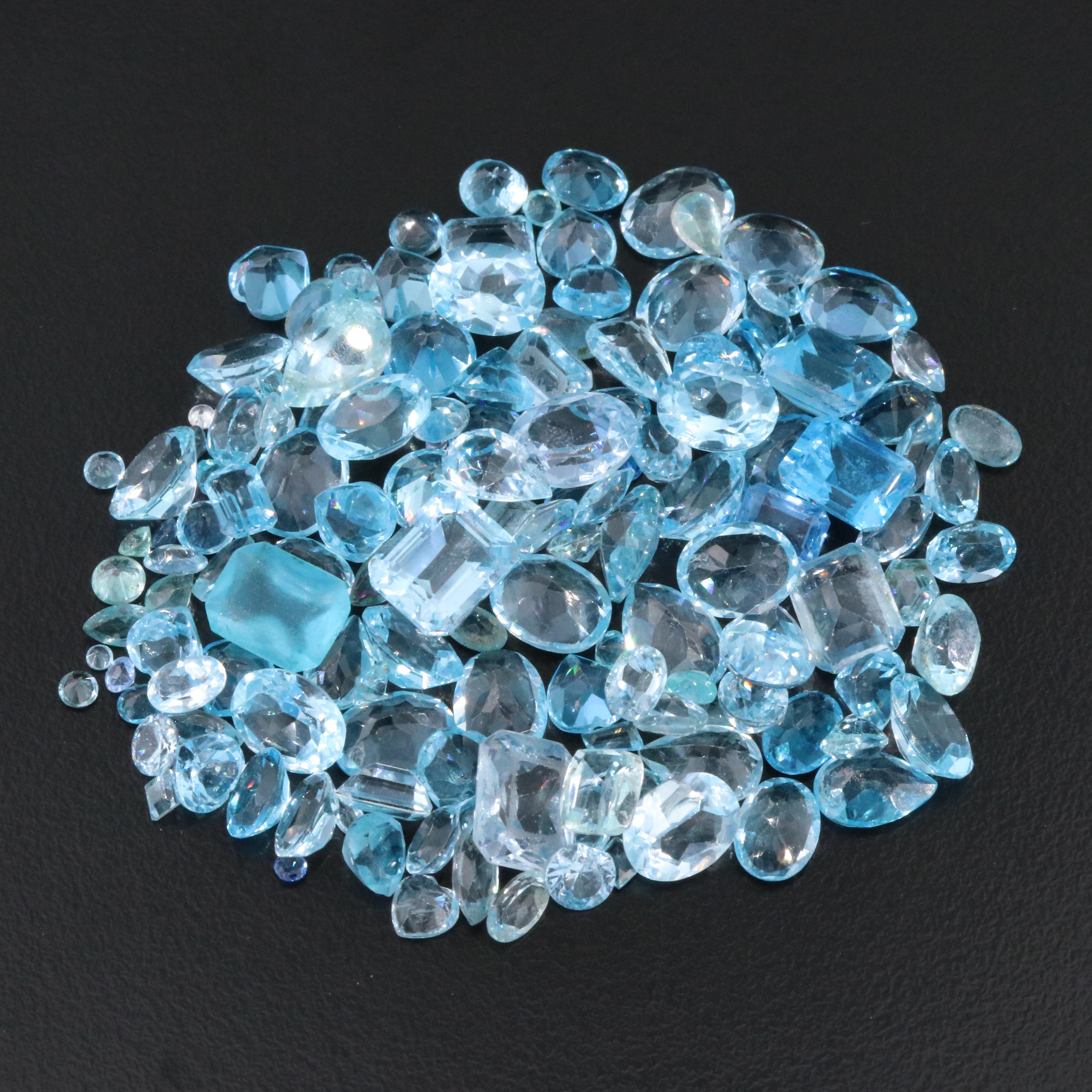 Loose 145.78 CTW Gemstone Lot Including Topaz, CZ and Lab Grown Spinel