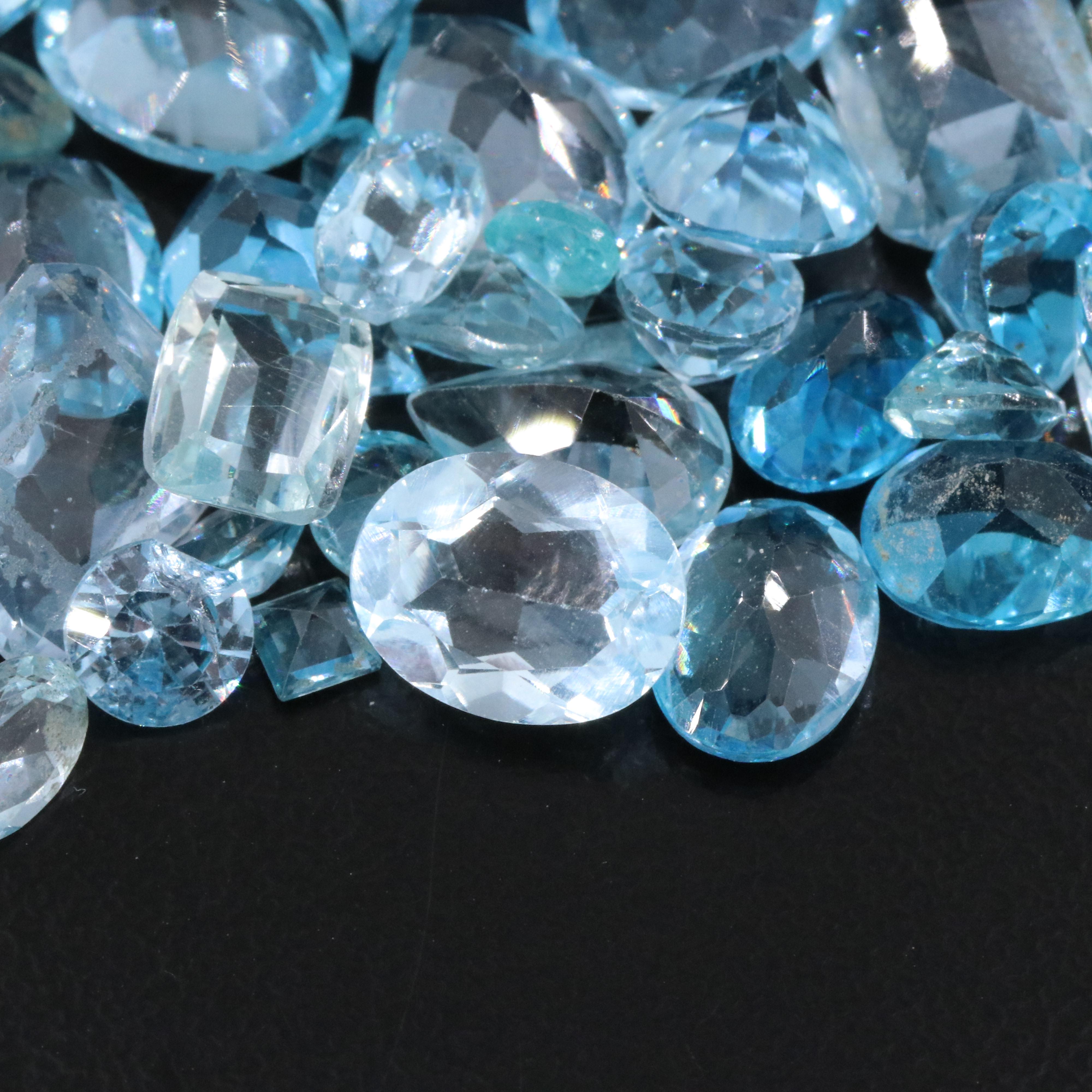 Loose 145.78 CTW Gemstone Lot Including Topaz, CZ and Lab Grown Spinel