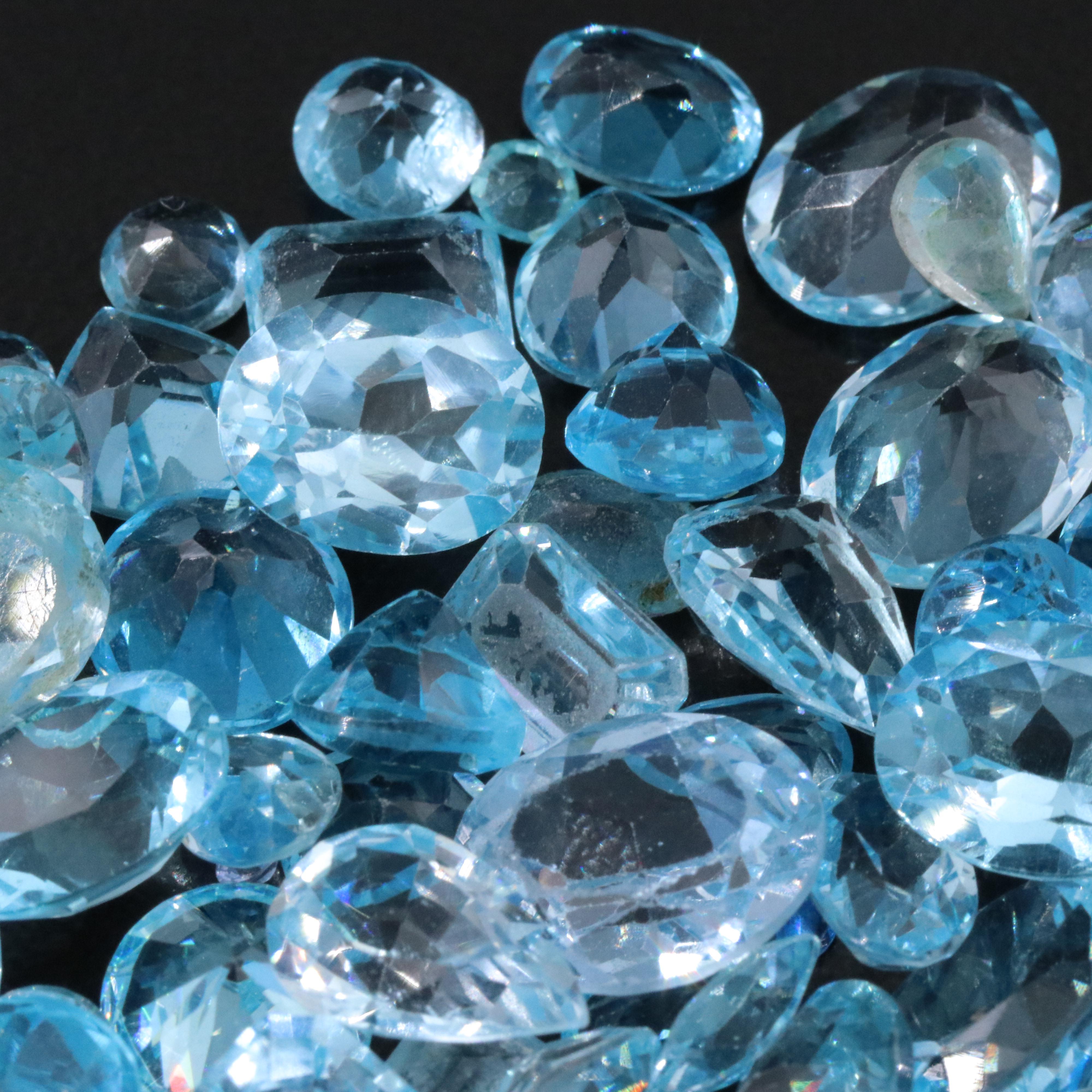 Loose 145.78 CTW Gemstone Lot Including Topaz, CZ and Lab Grown Spinel