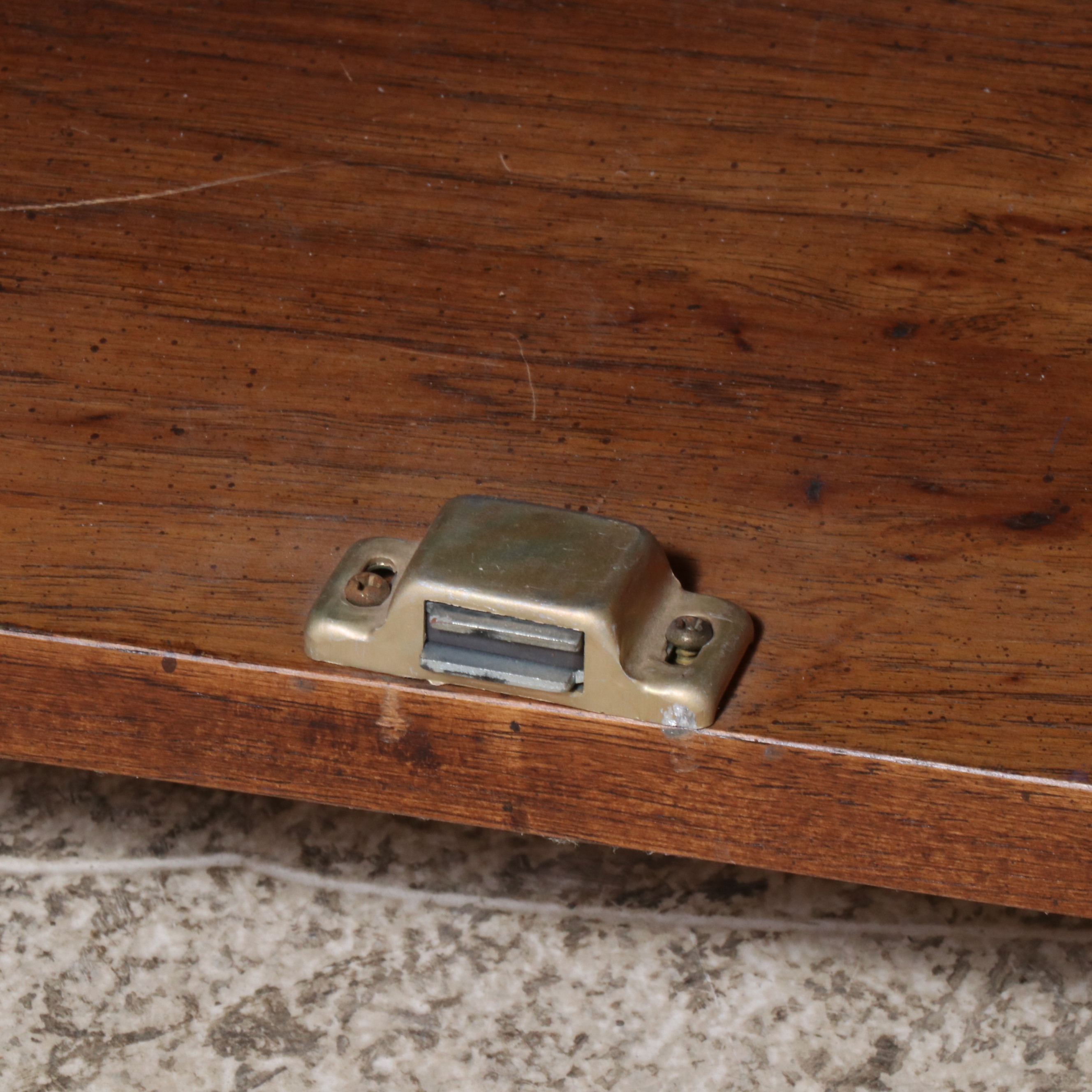 Mid Century Modern Caned Oak Bar Cabinet on Casters, Style of Jack Cartwright