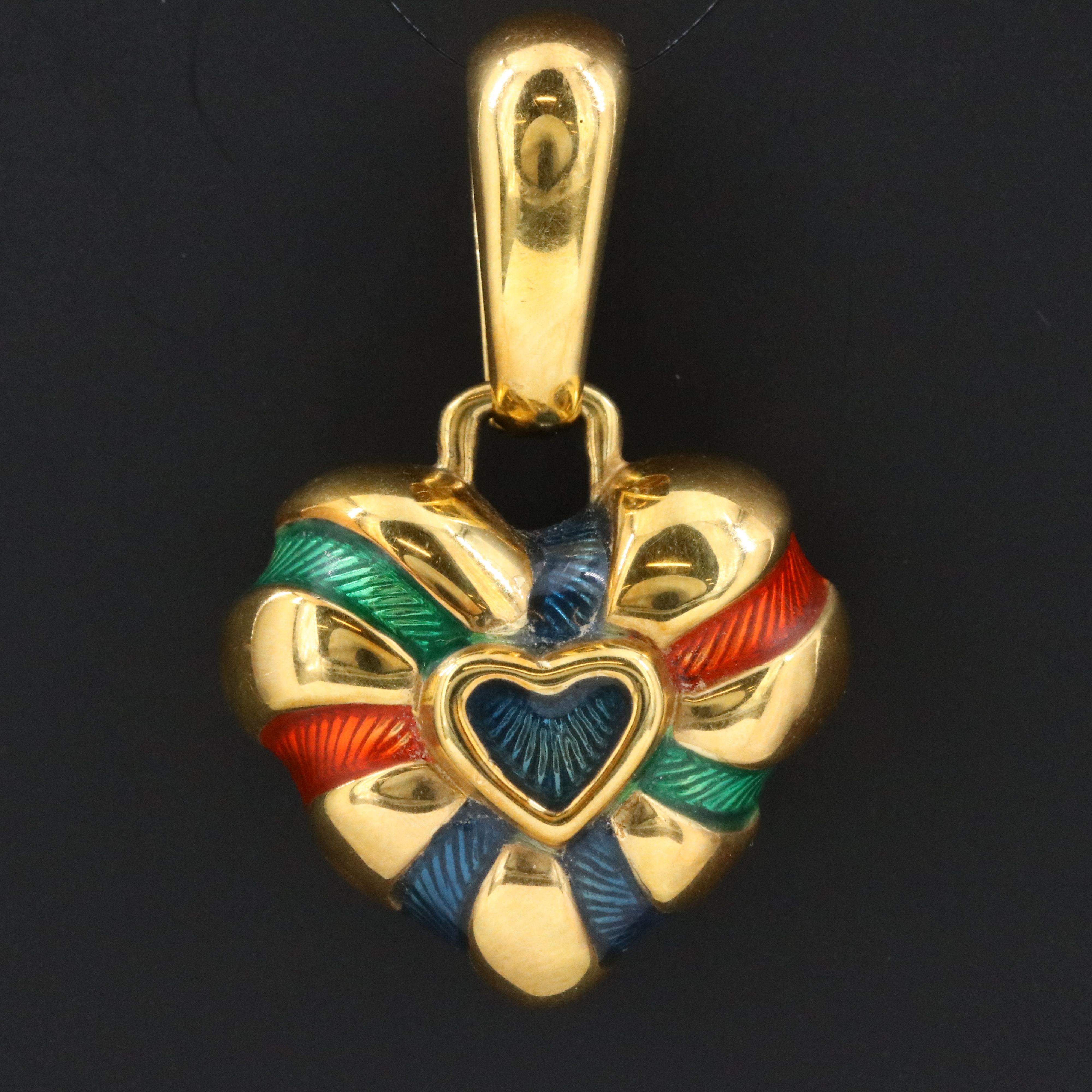 Chimento 18K Electroformed Multi Color Enamel Heart Pendant