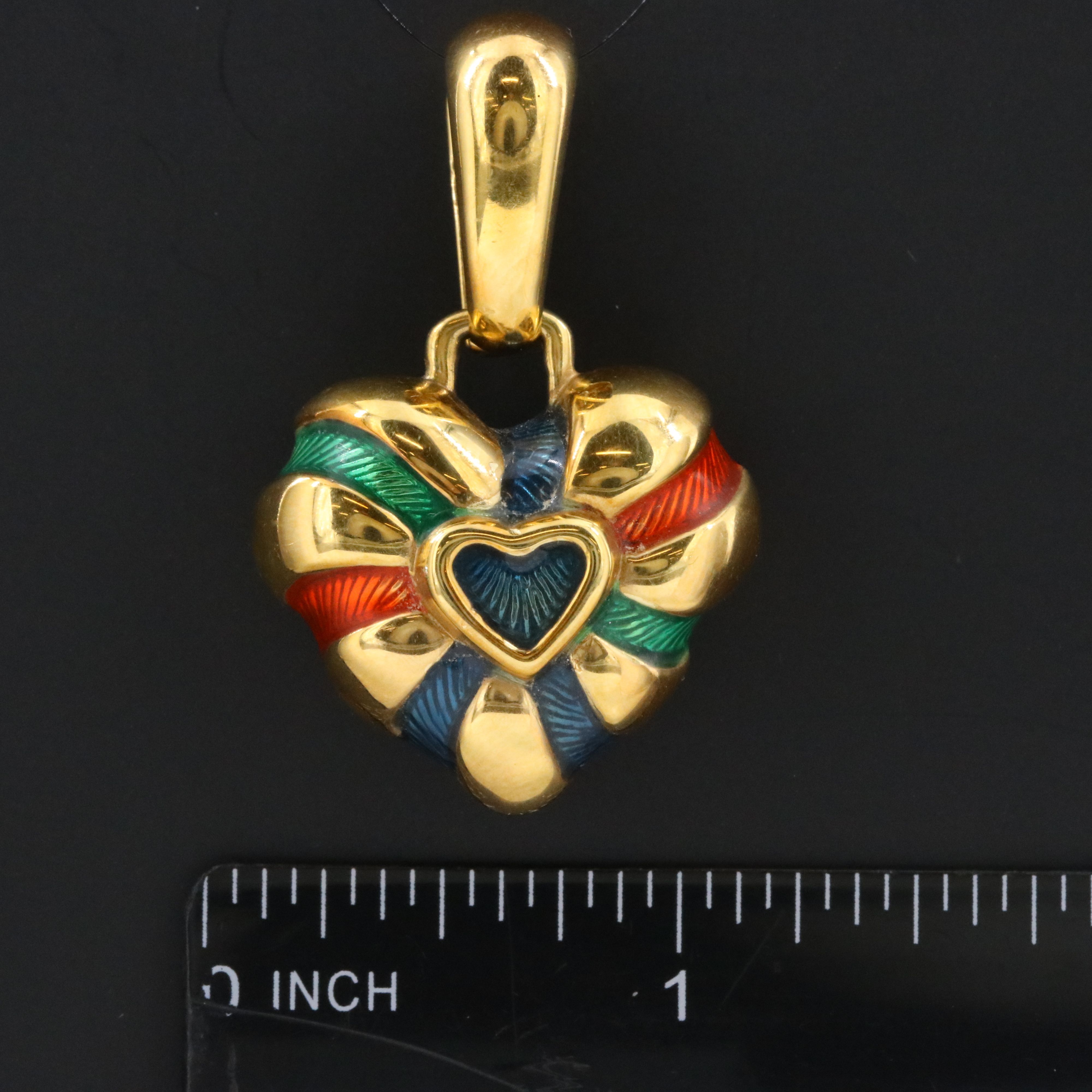Chimento 18K Electroformed Multi Color Enamel Heart Pendant