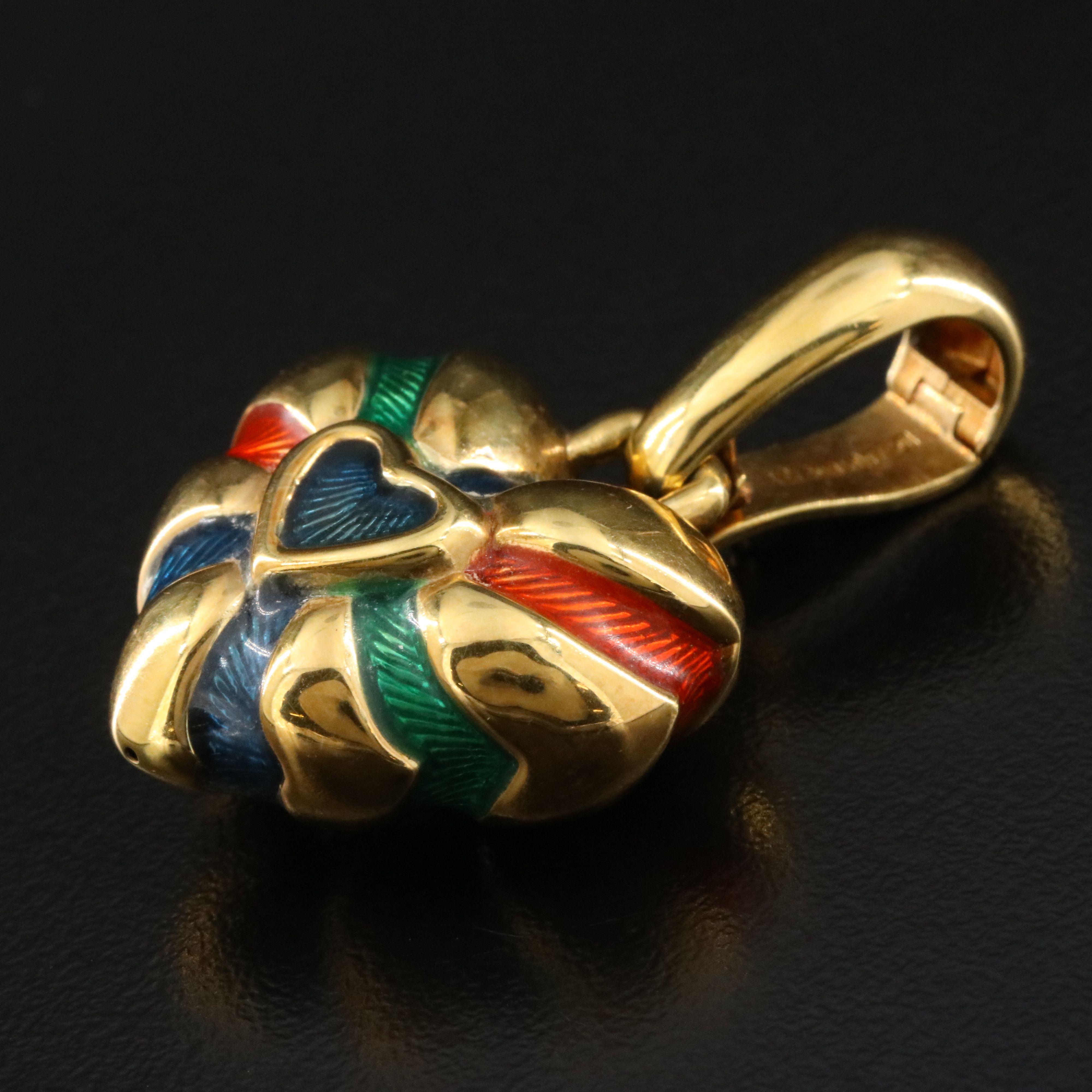 Chimento 18K Electroformed Multi Color Enamel Heart Pendant