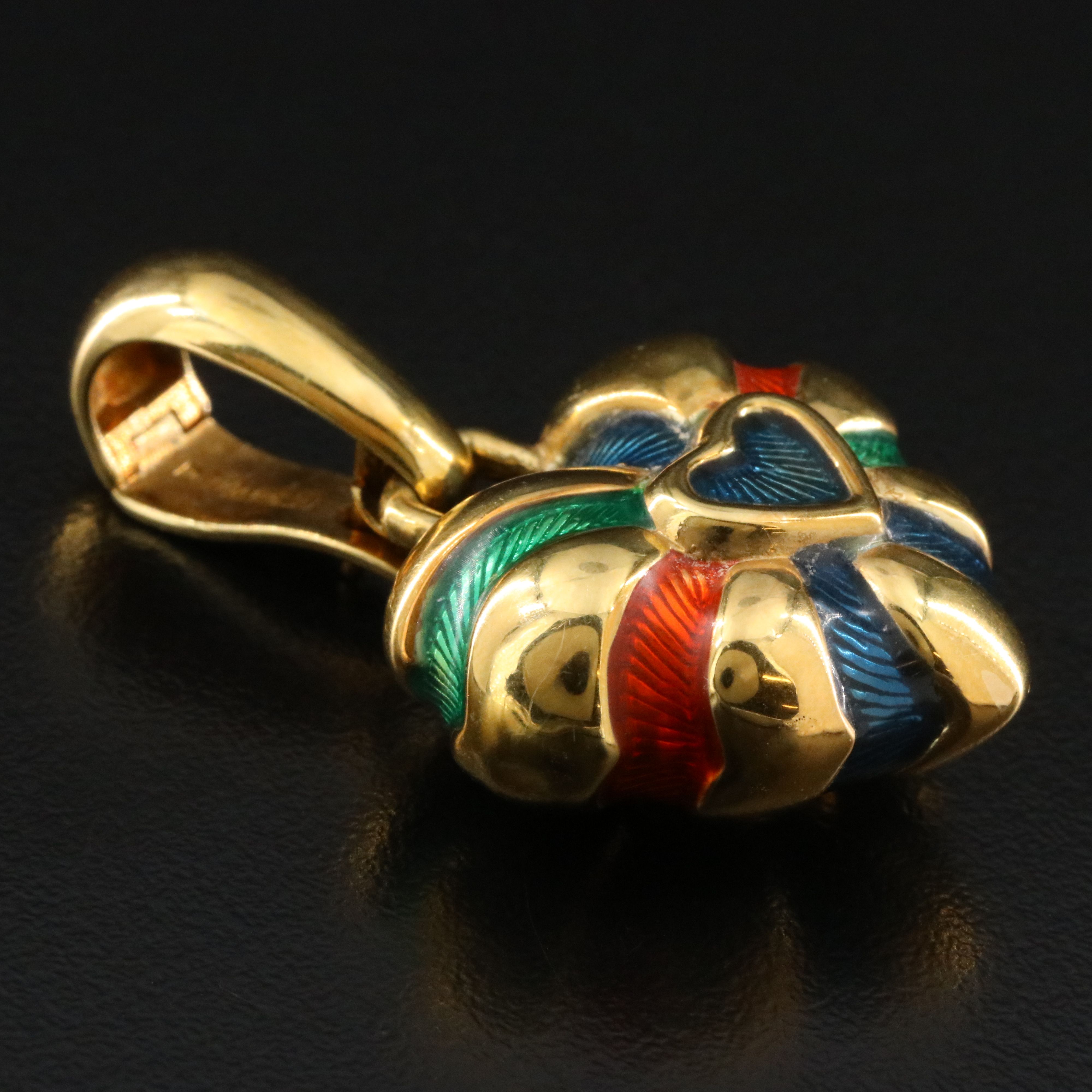 Chimento 18K Electroformed Multi Color Enamel Heart Pendant
