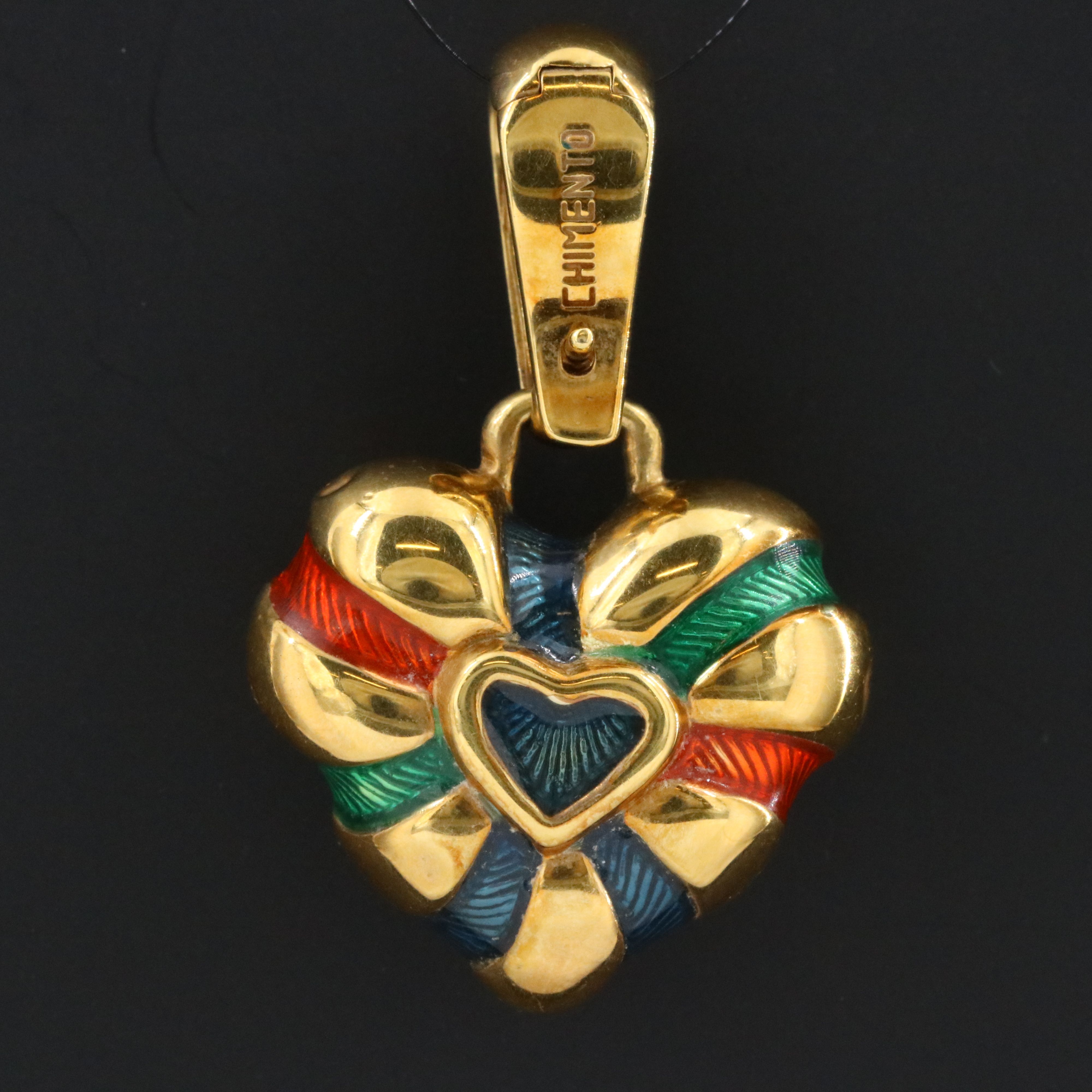 Chimento 18K Electroformed Multi Color Enamel Heart Pendant