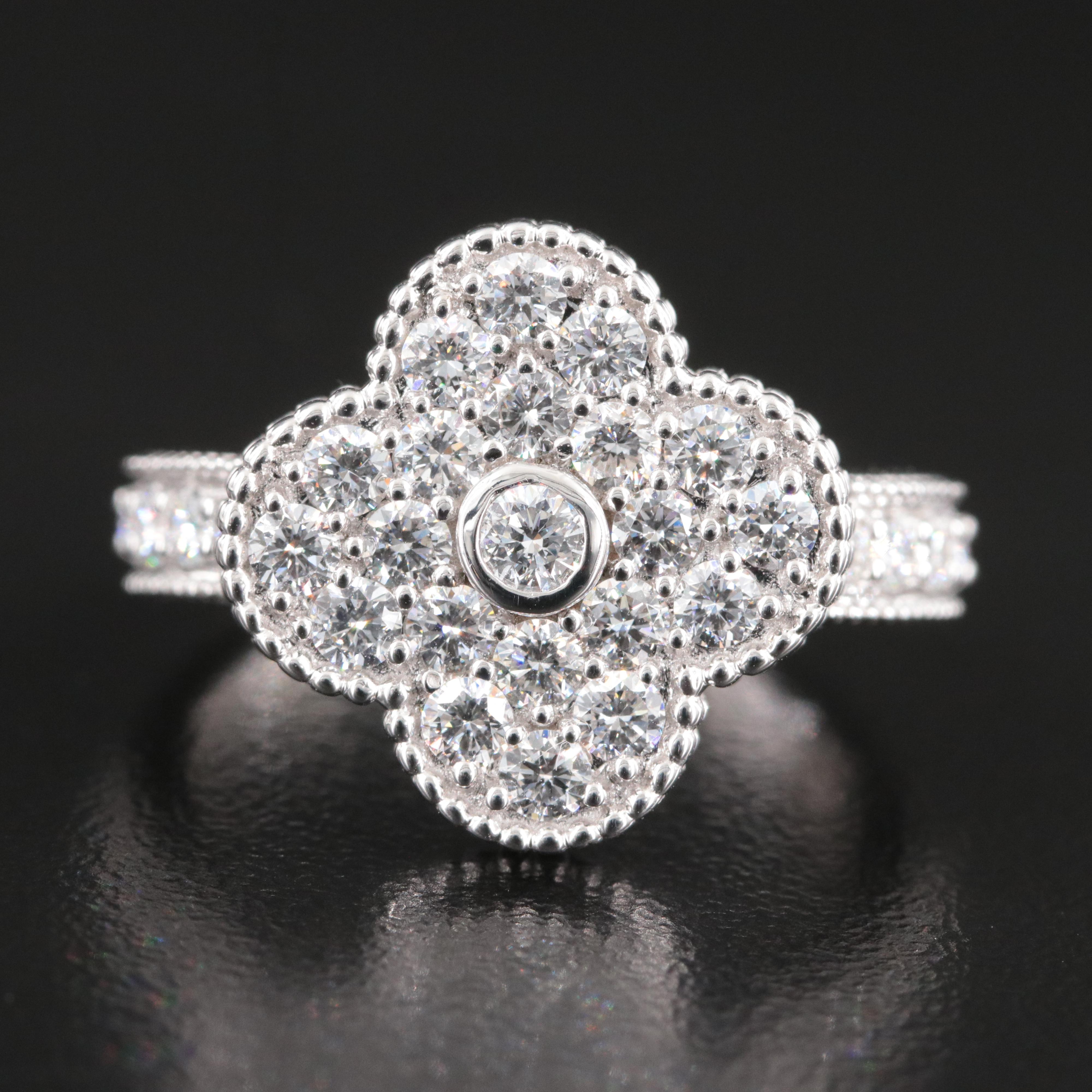 14K 1.25 CTW Lab Grown Diamond Quatrefoil Ring