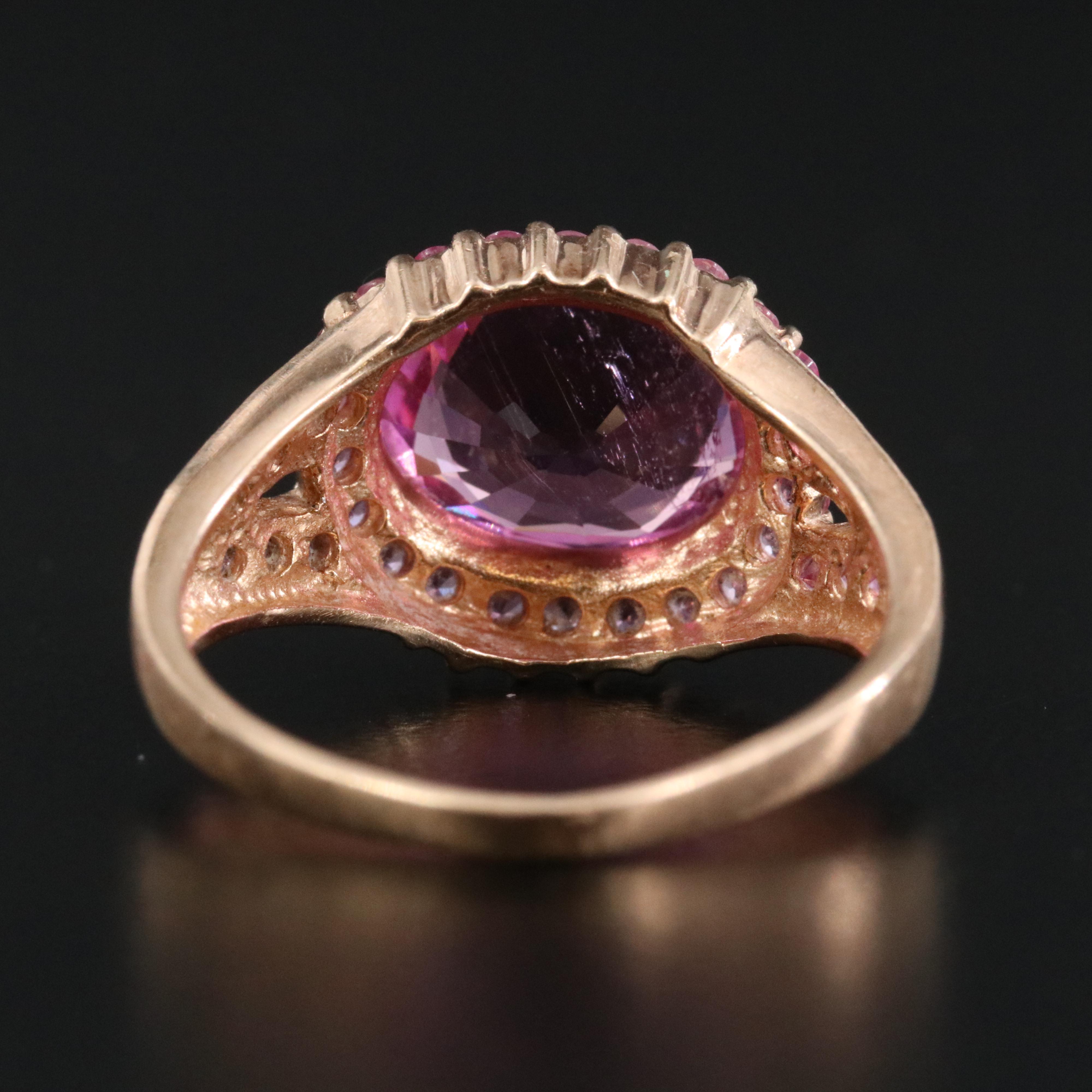 14K Rose Gold Tourmaline and Pink Sapphire Ring
