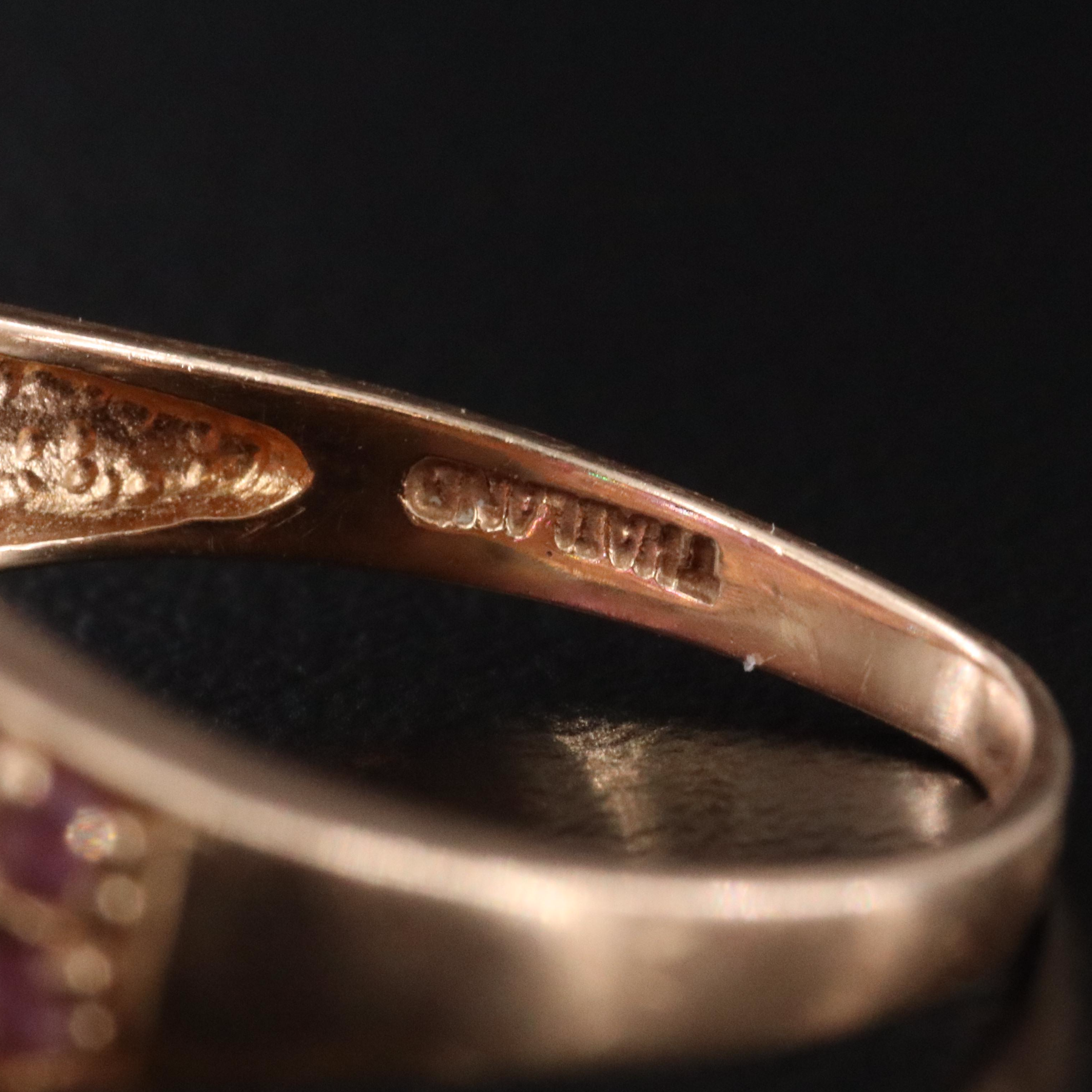 14K Rose Gold Tourmaline and Pink Sapphire Ring