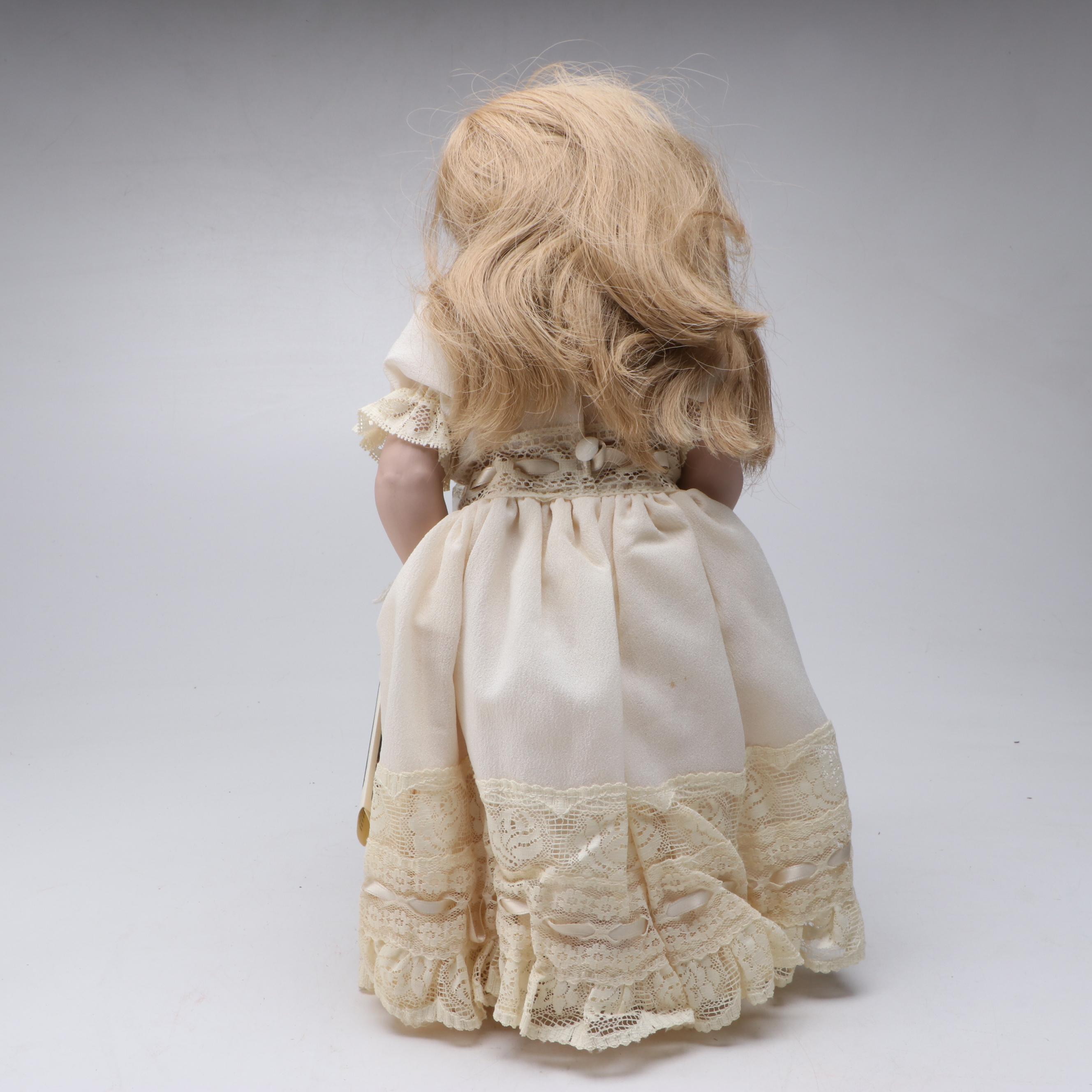 Italian Arianna "Evelina" Bisque Doll and ANRI "Margarite" Wood Doll by Juan Fer