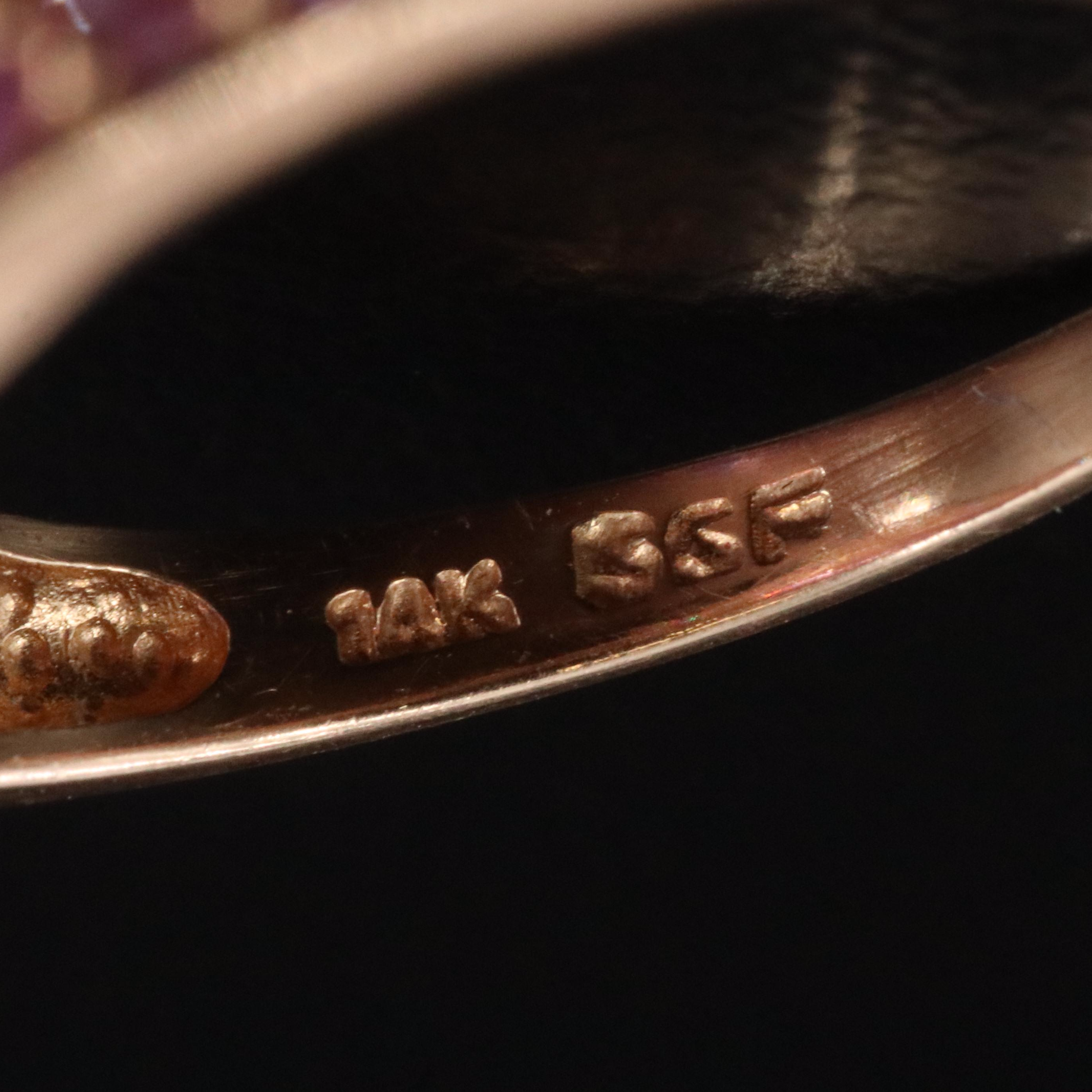 14K Rose Gold Tourmaline and Pink Sapphire Ring