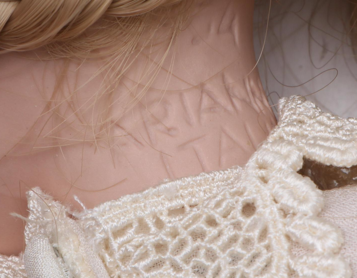 Italian Arianna "Evelina" Bisque Doll and ANRI "Margarite" Wood Doll by Juan Fer