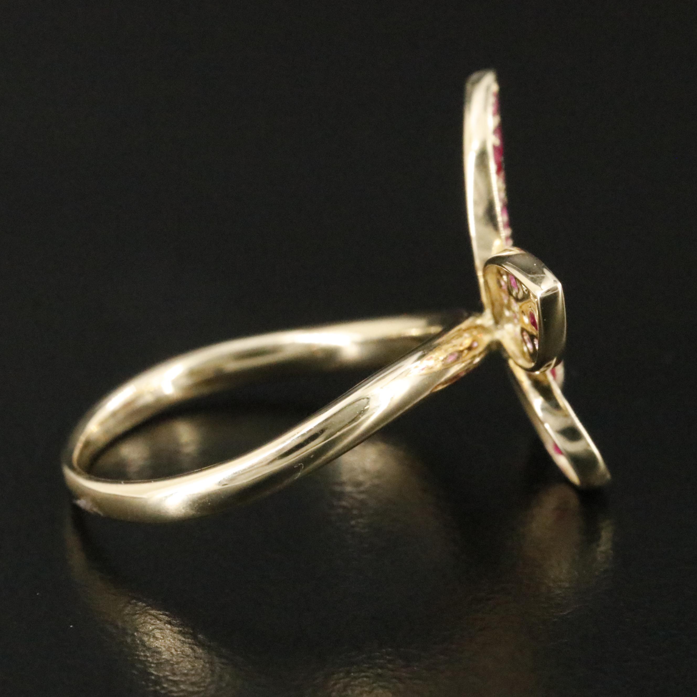 14K Ruby and Diamond Butterfly Ring