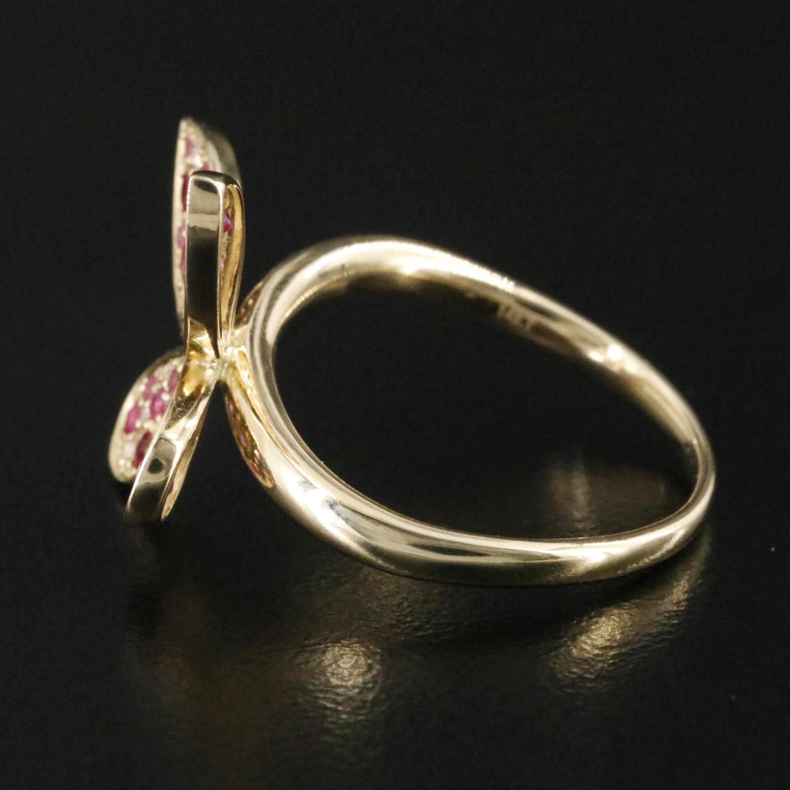 14K Ruby and Diamond Butterfly Ring