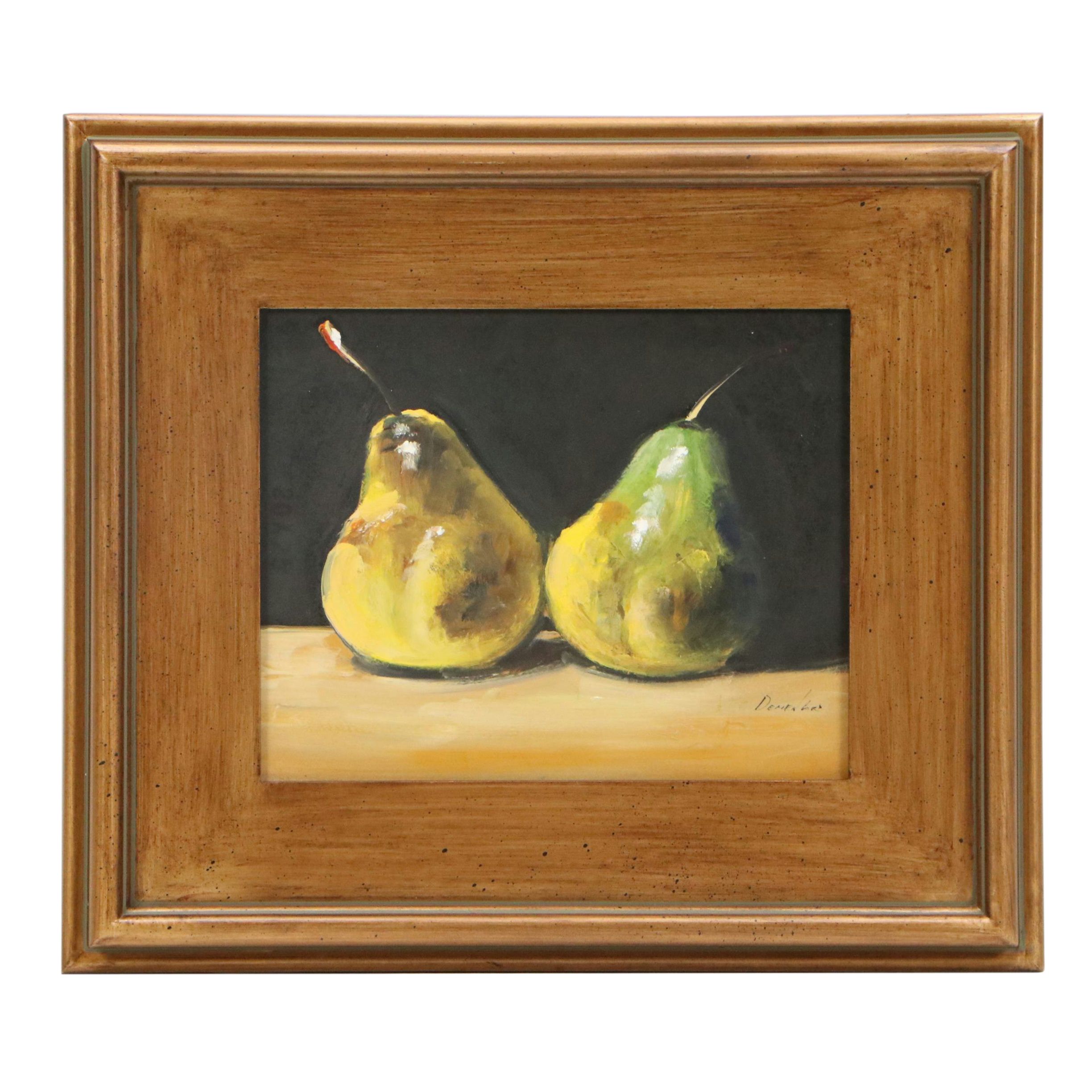Natalia Demenko Still Life Oil Painting of Pears, 21st Century