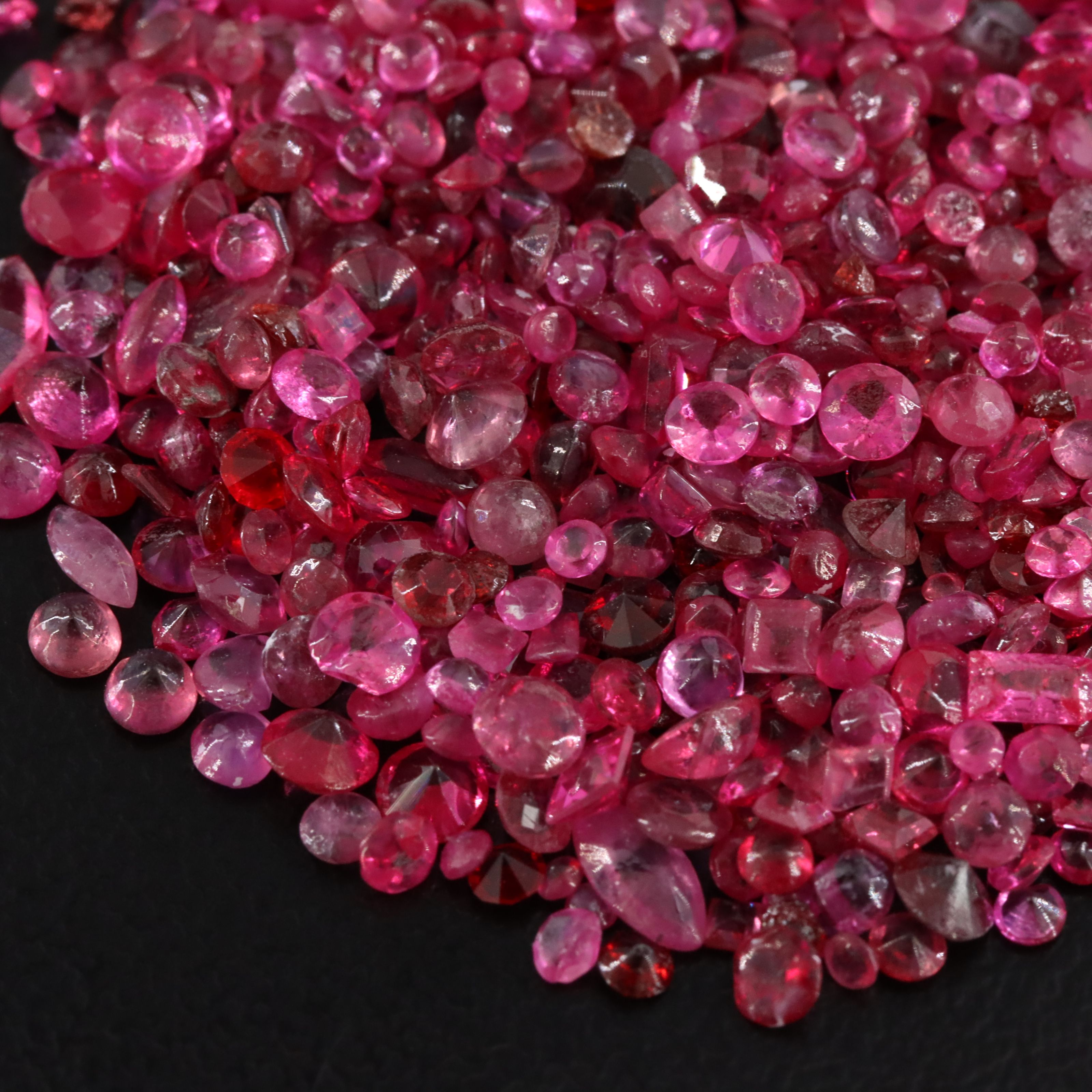 Loose 37.50 CTW Ruby and Garnet Melee