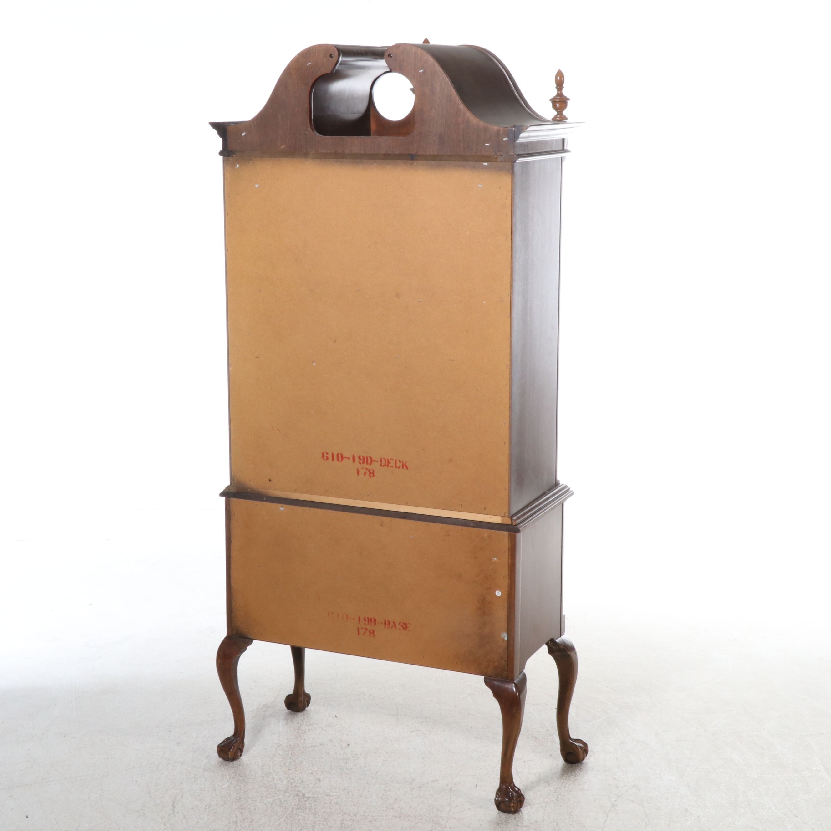 Chippendale Style Banded Mahogany Highboy Chest, Mid-20th Century