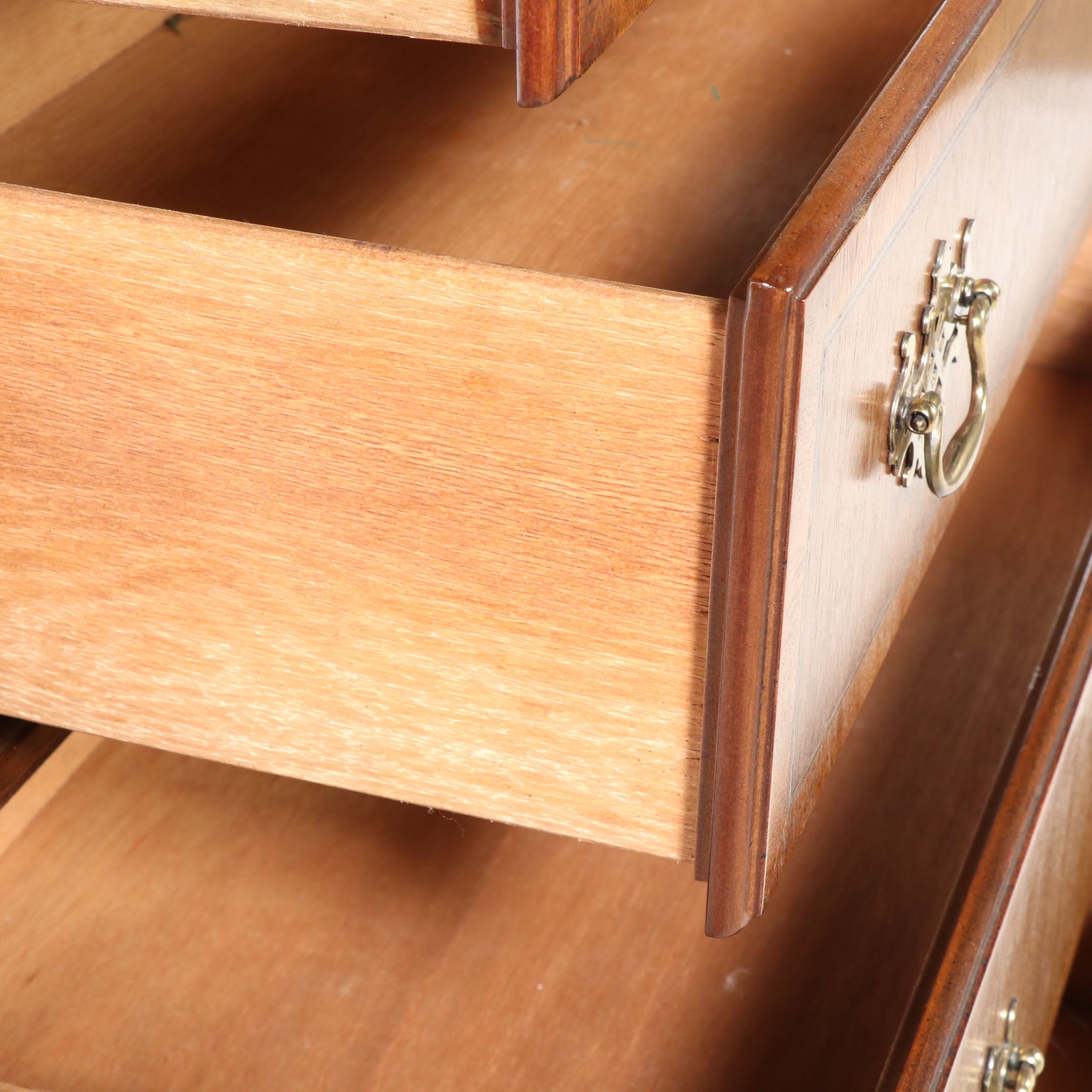 Chippendale Style Banded Mahogany Highboy Chest, Mid-20th Century