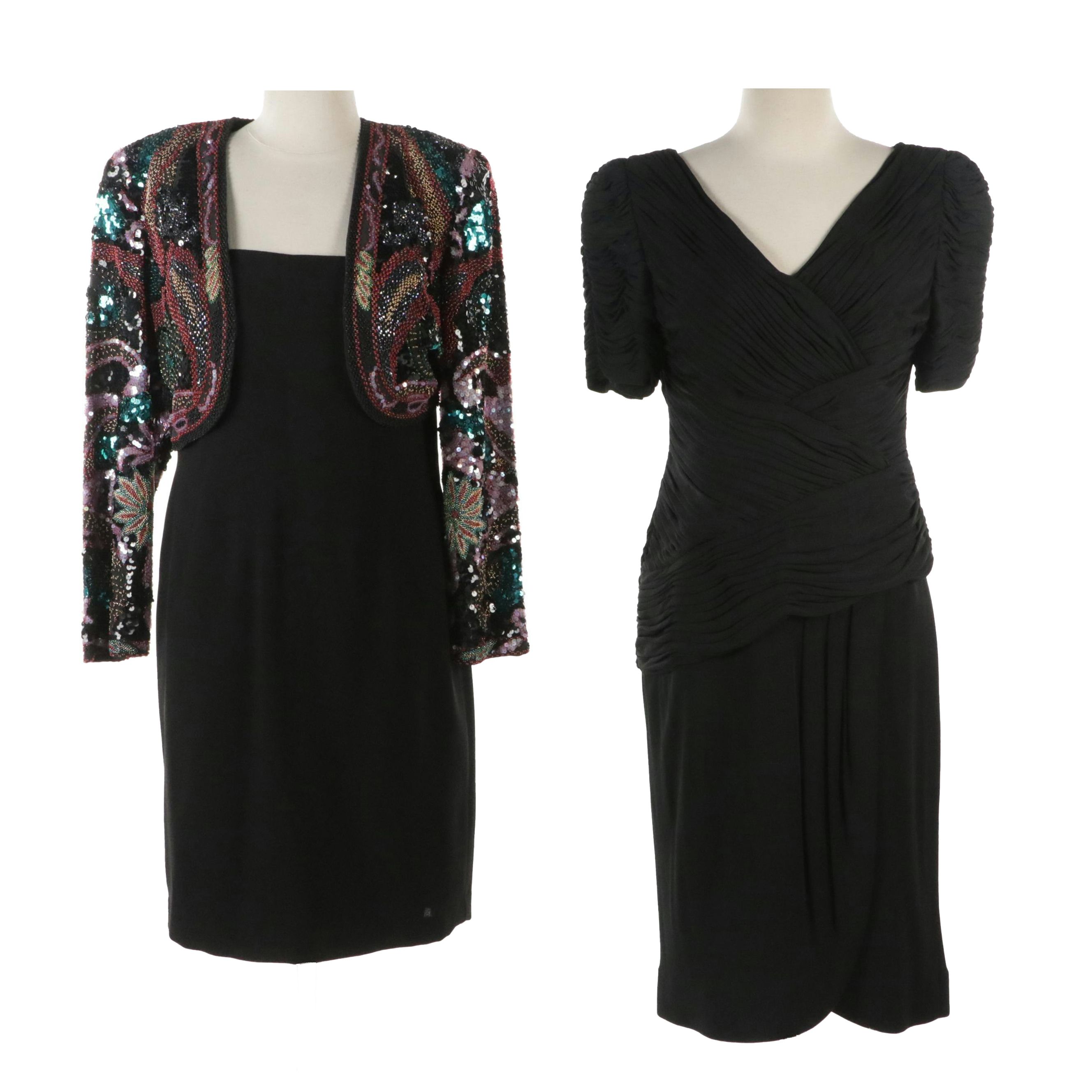 A.J. Bari Strapless Dress and Embellished Silk Bolero with Jayna Cocktail Dress