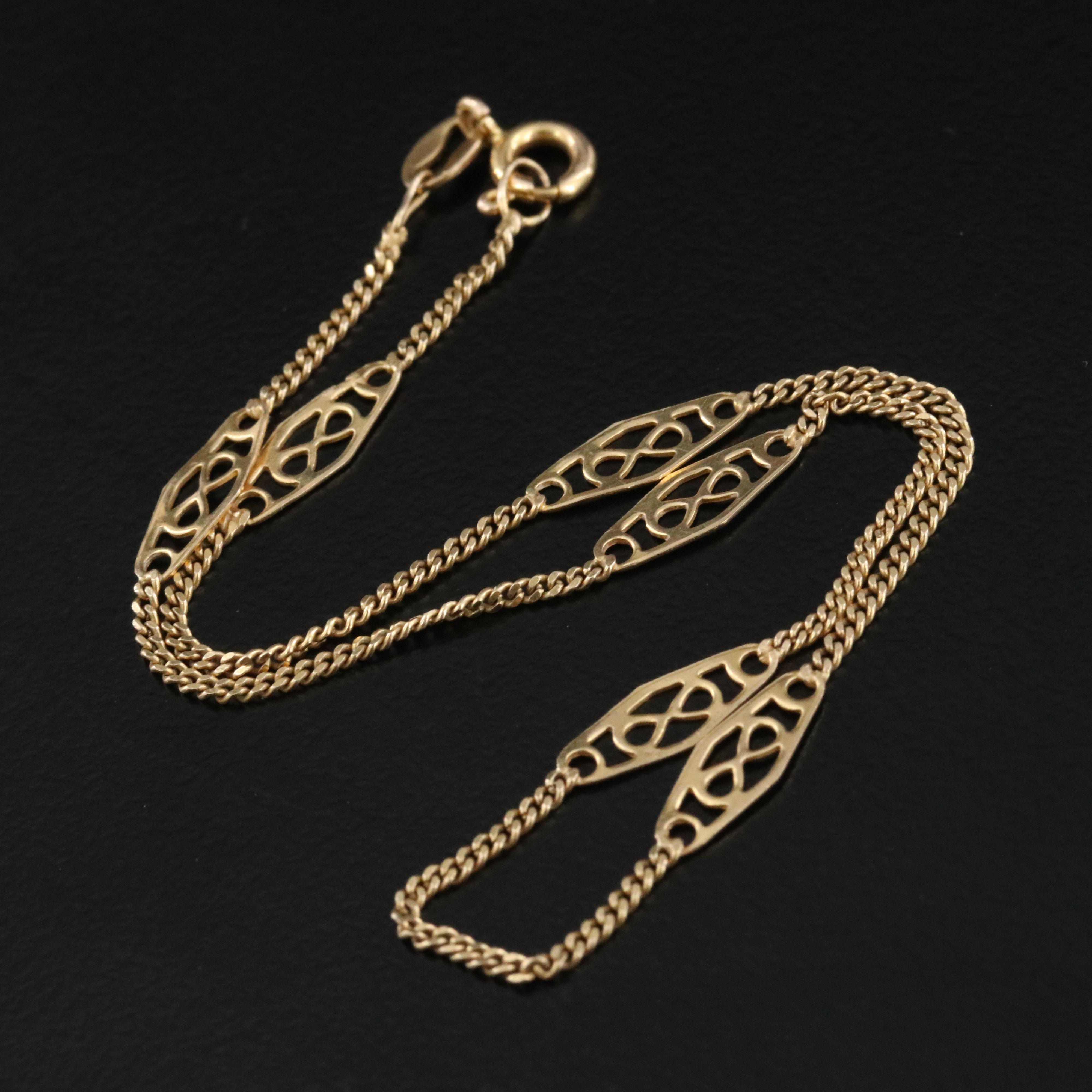 14K Station Bracelet