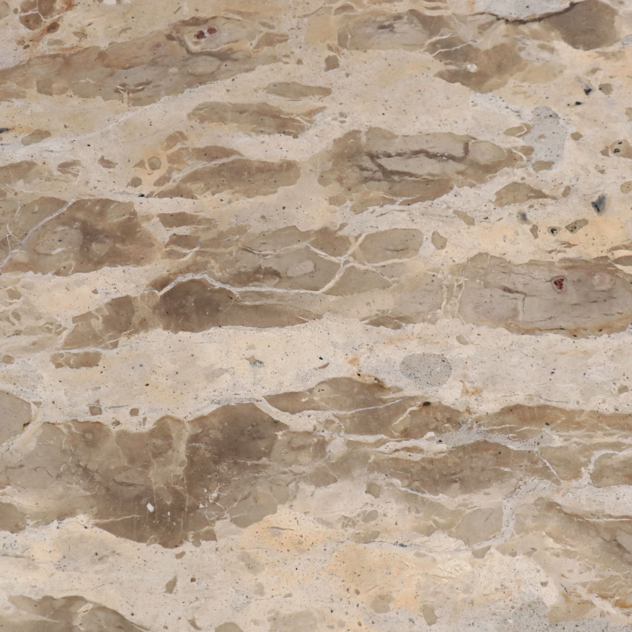 Contemporary Marble Top Reeded Wood Coffee Table