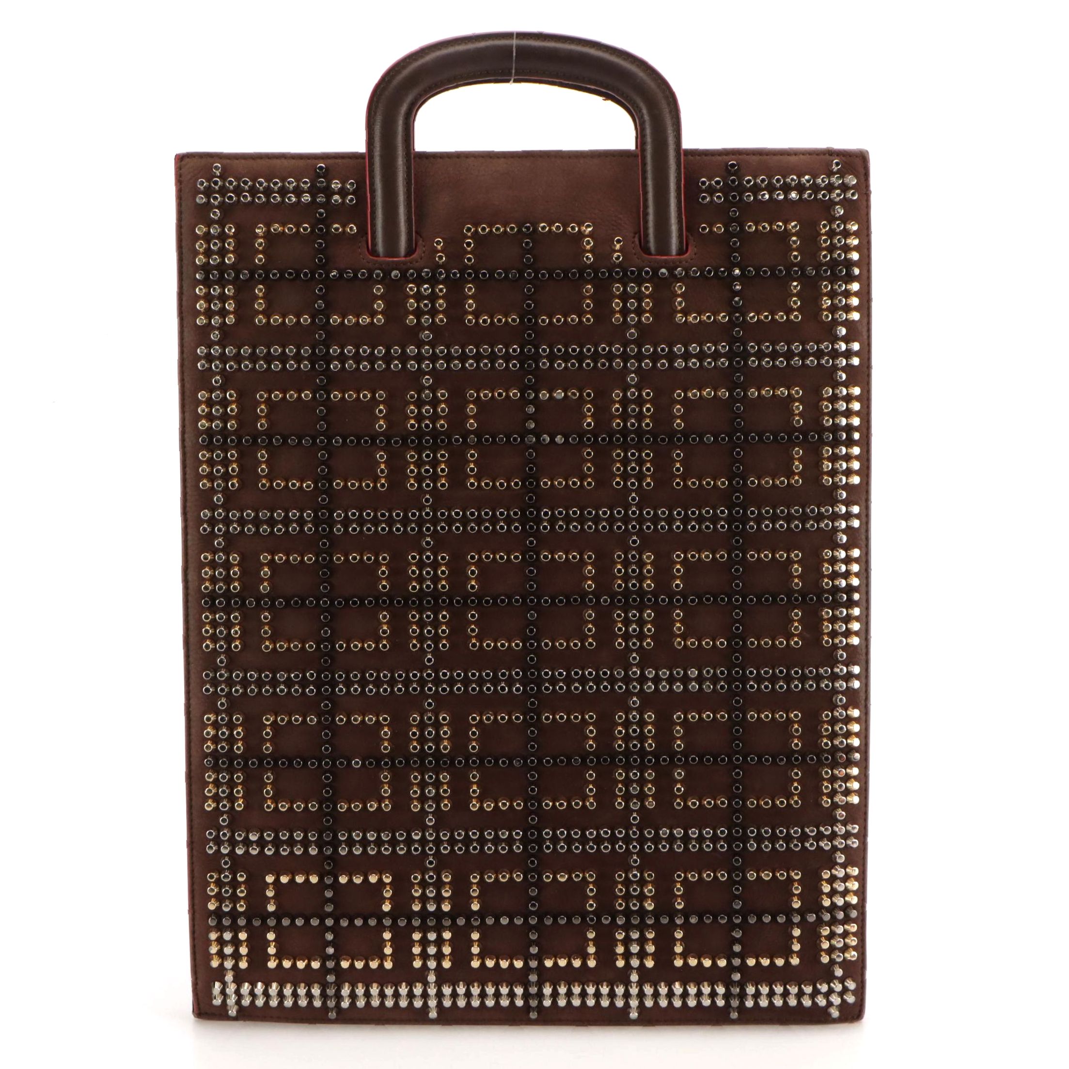Christian Louboutin Spiked Trictrac Portfolio Tote