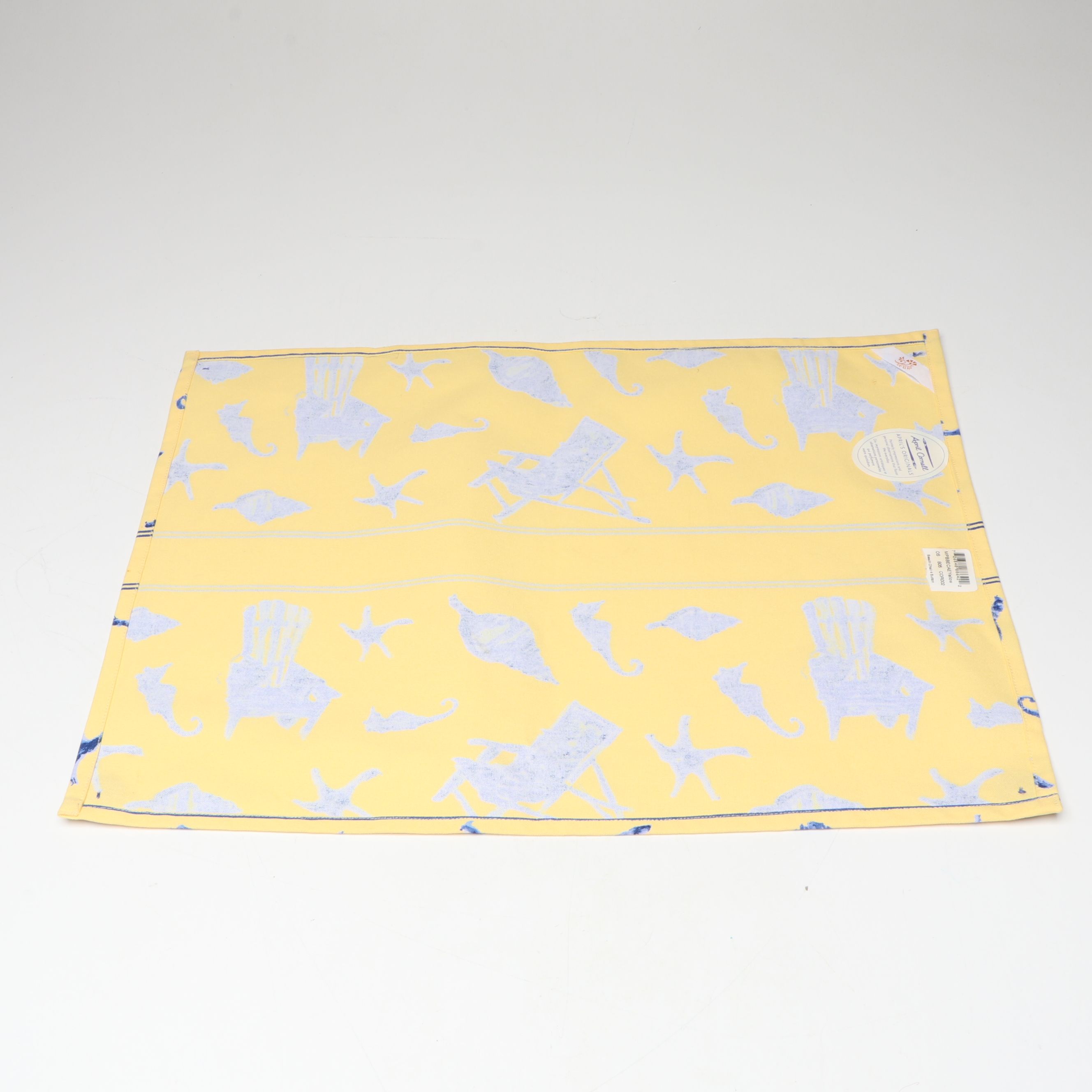 April Cornell Beach Themed Cotton Place Mats, Pink Napkins and More Table Linens