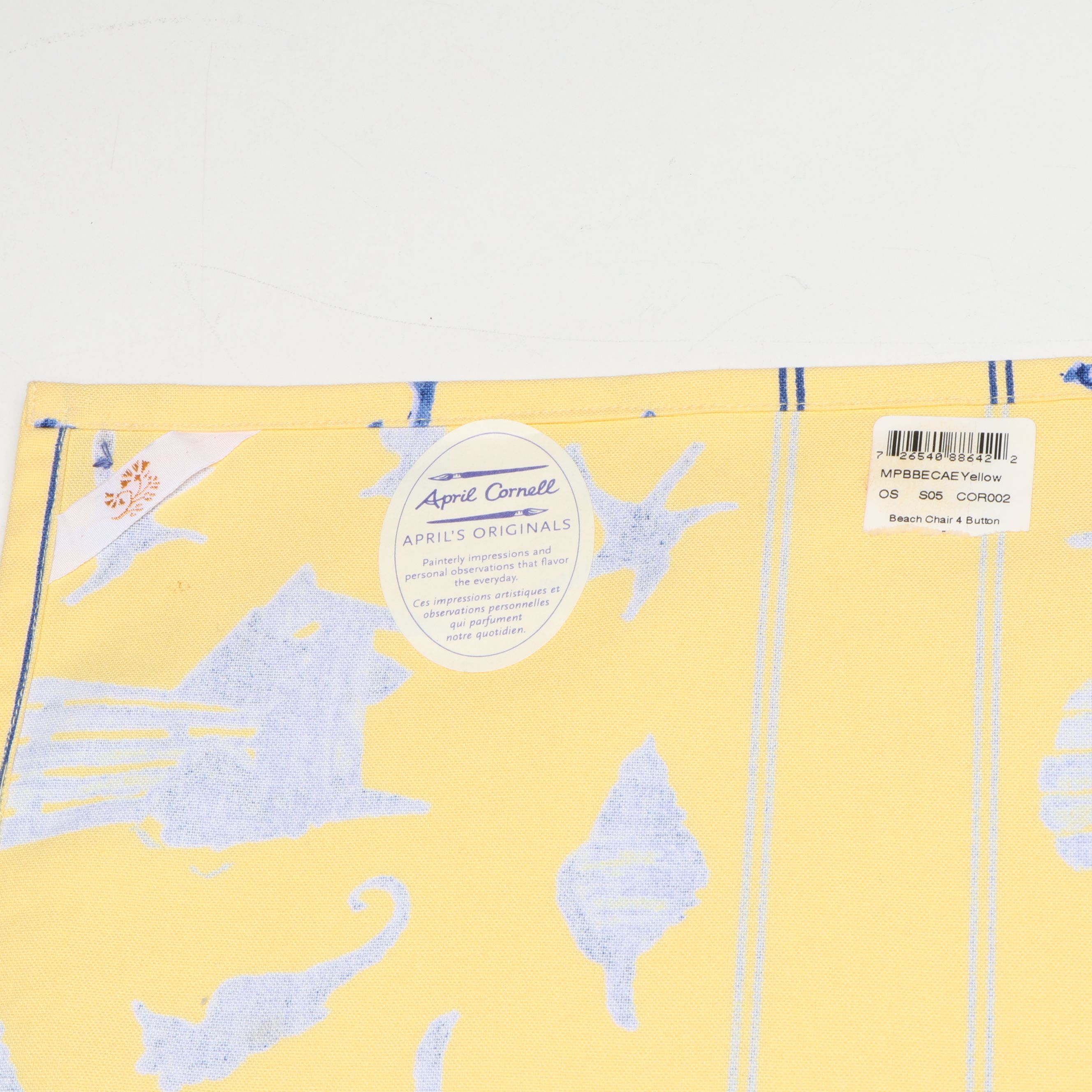 April Cornell Beach Themed Cotton Place Mats, Pink Napkins and More Table Linens