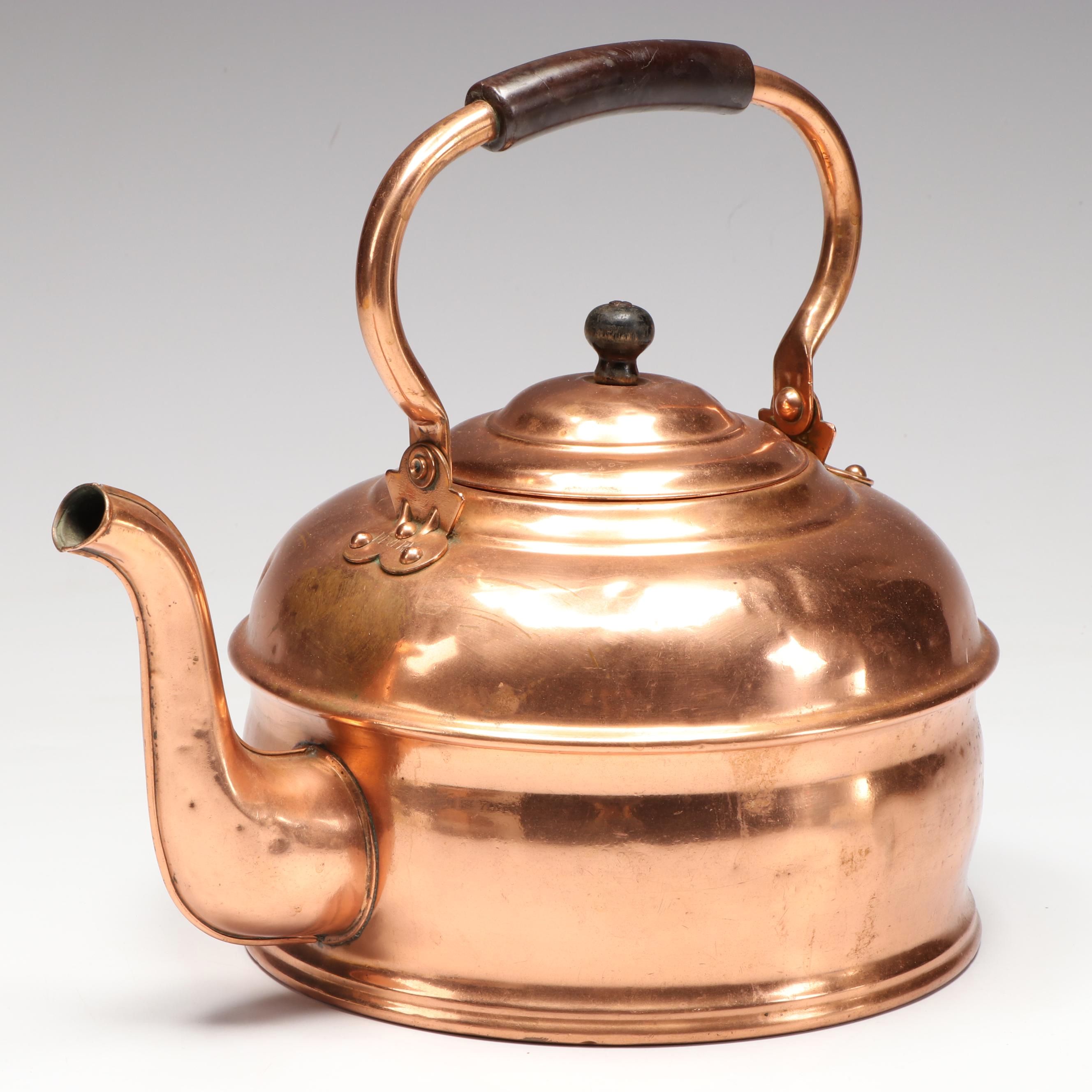 Revere Copper Teapot with Wood Handle