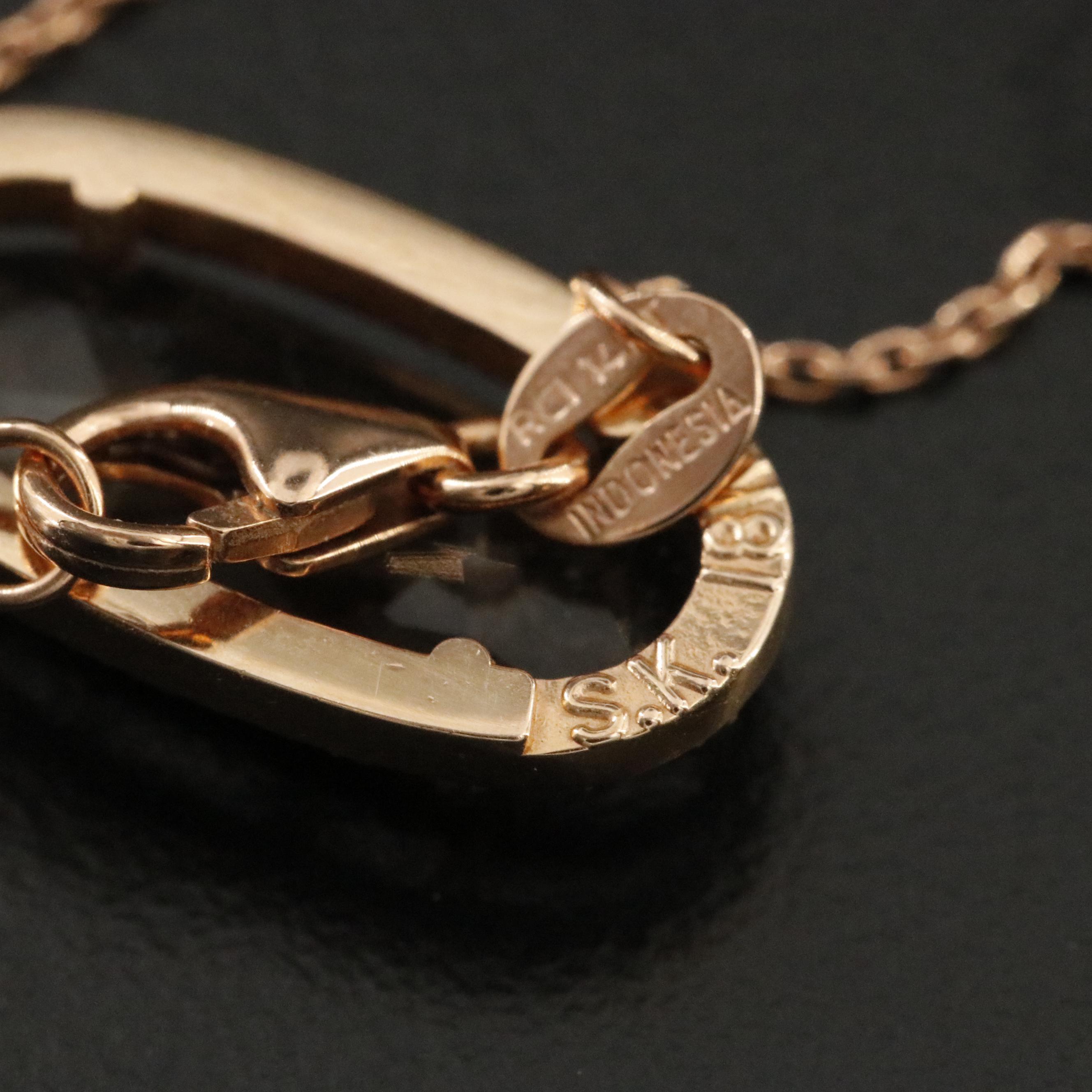 18K Smoky Quartz and Diamond Pendant on 14K Chain Necklace