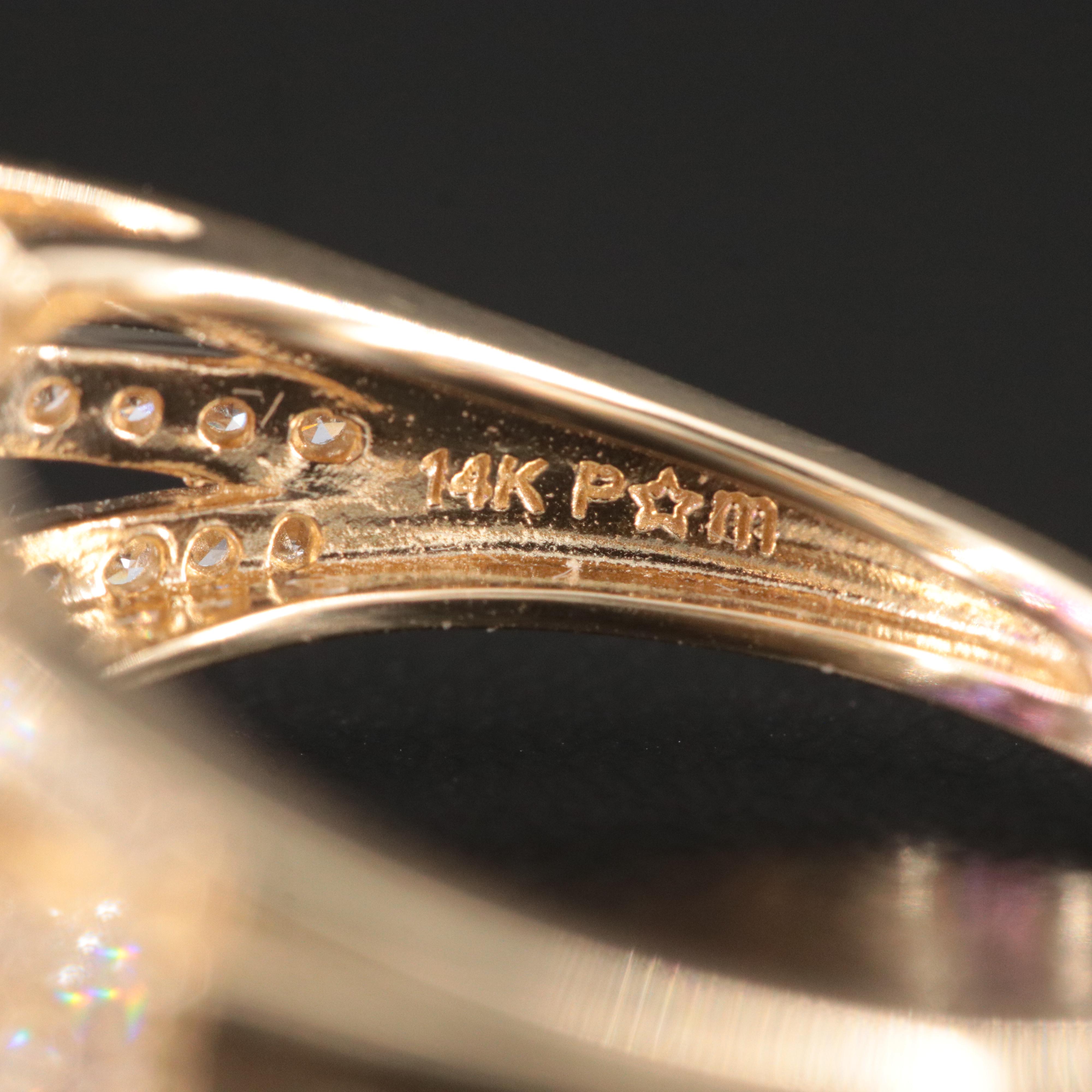 14K Amethyst and Diamond Ring