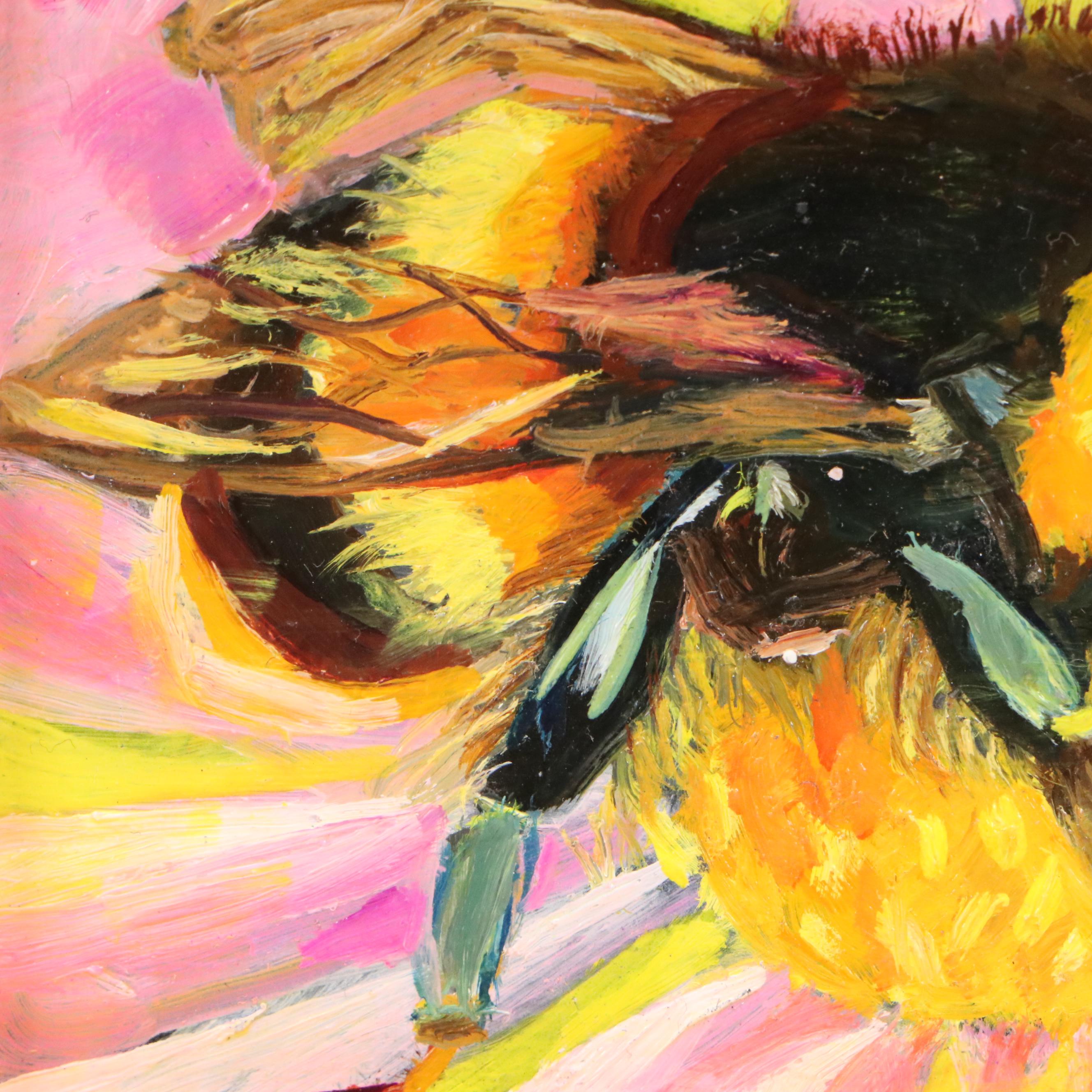 Jeff Claudio Oil Painting of a Bumblebee, 21st C.