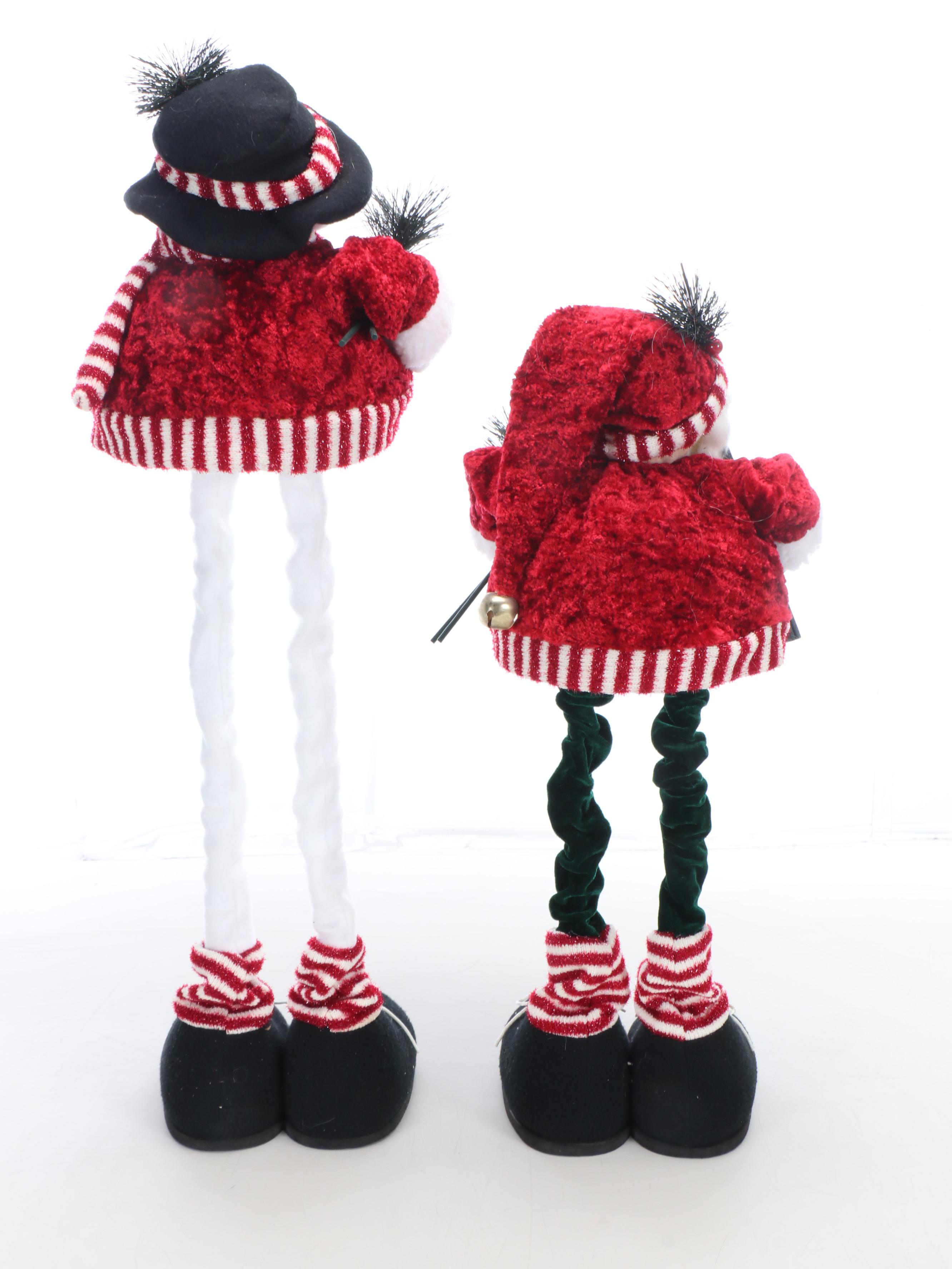 Adjustable Legged Snowman and Santa Claus
