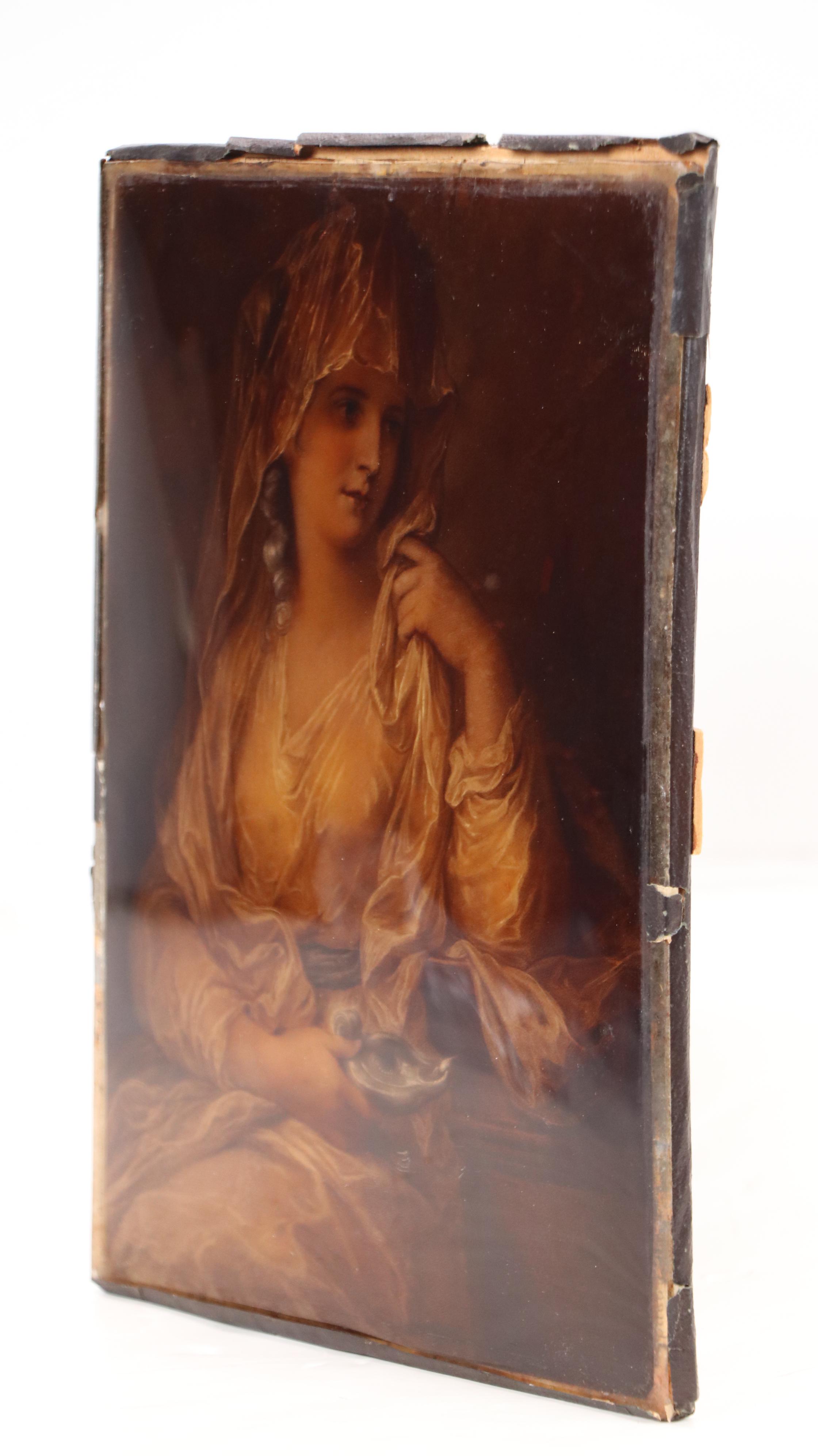 After A. Kauffman Reverse-Printed Glass "Portrait of a Lady as a Vestal Virgin"