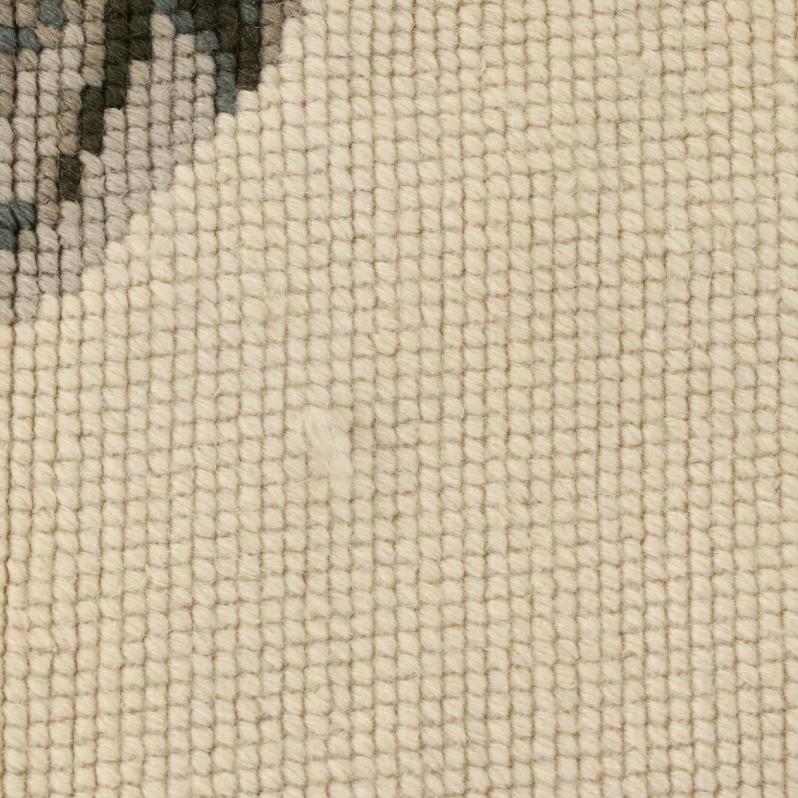 5'7 x 8'8 Handmade Floral Needlepoint Area Rug