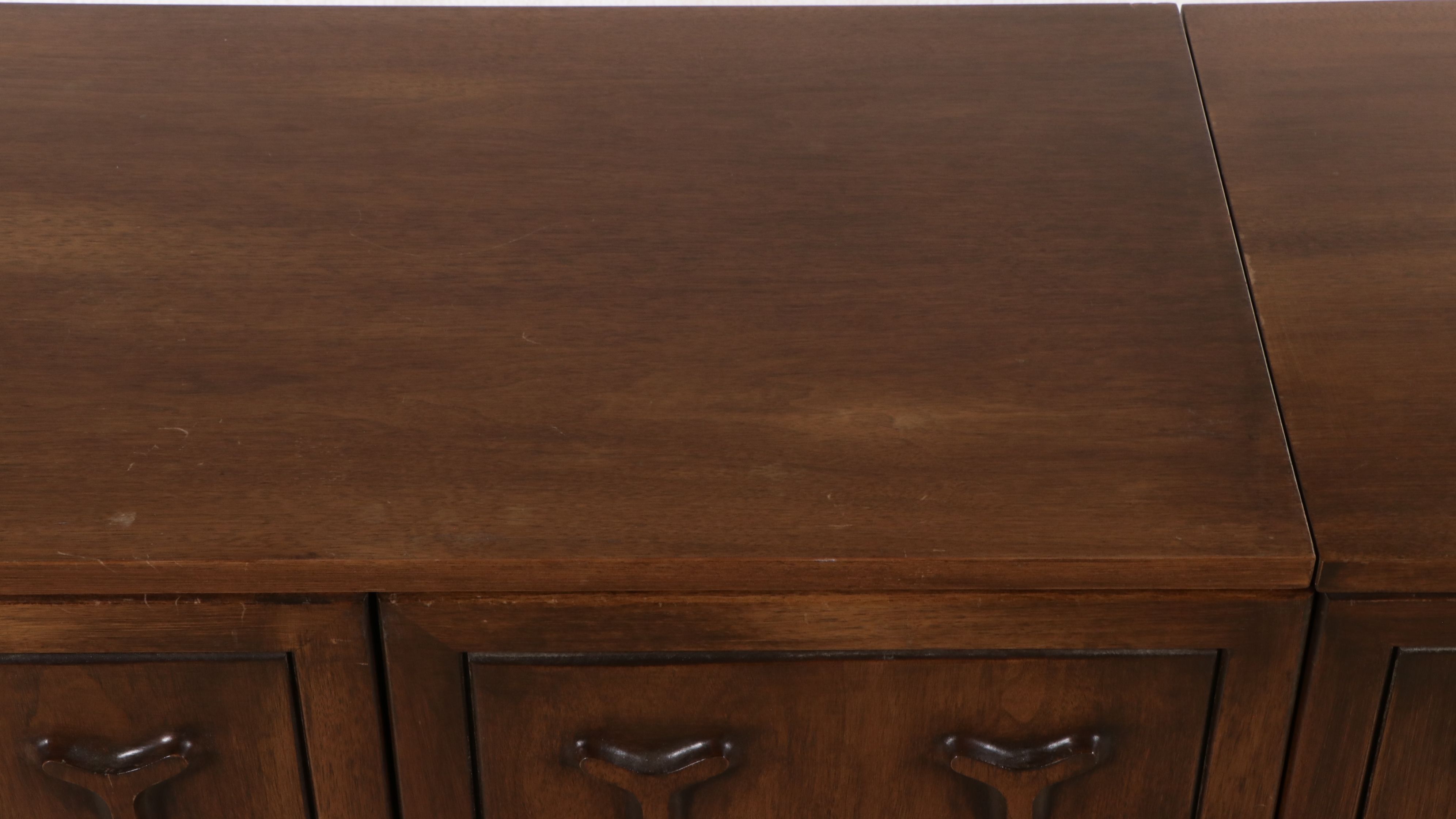 Mid Century Modern Walnut Stereo Cabinet with Dual and Fisher Audio Equipment