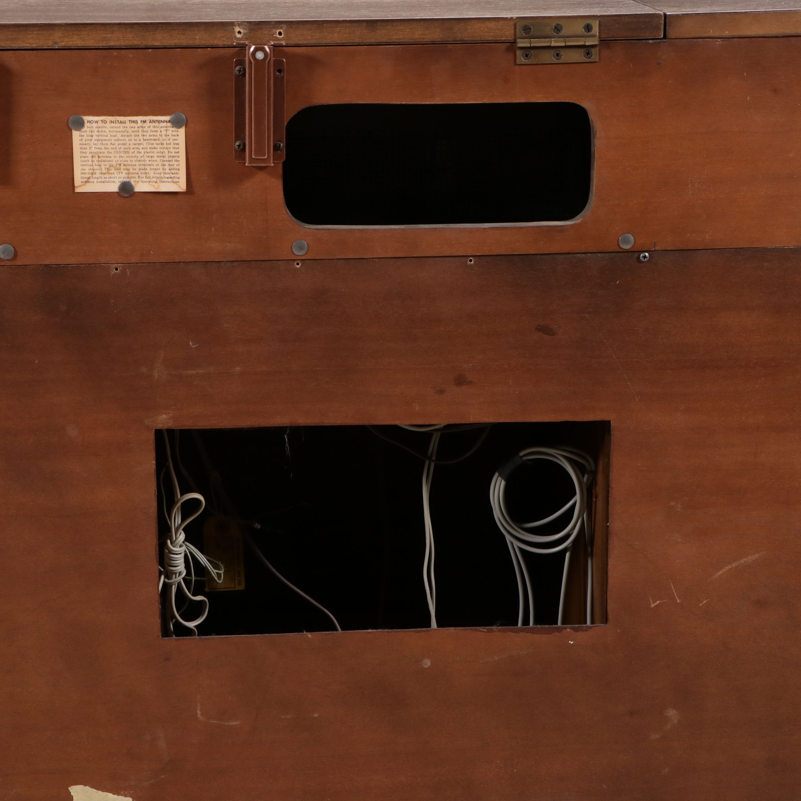 Mid Century Modern Walnut Stereo Cabinet with Dual and Fisher Audio Equipment