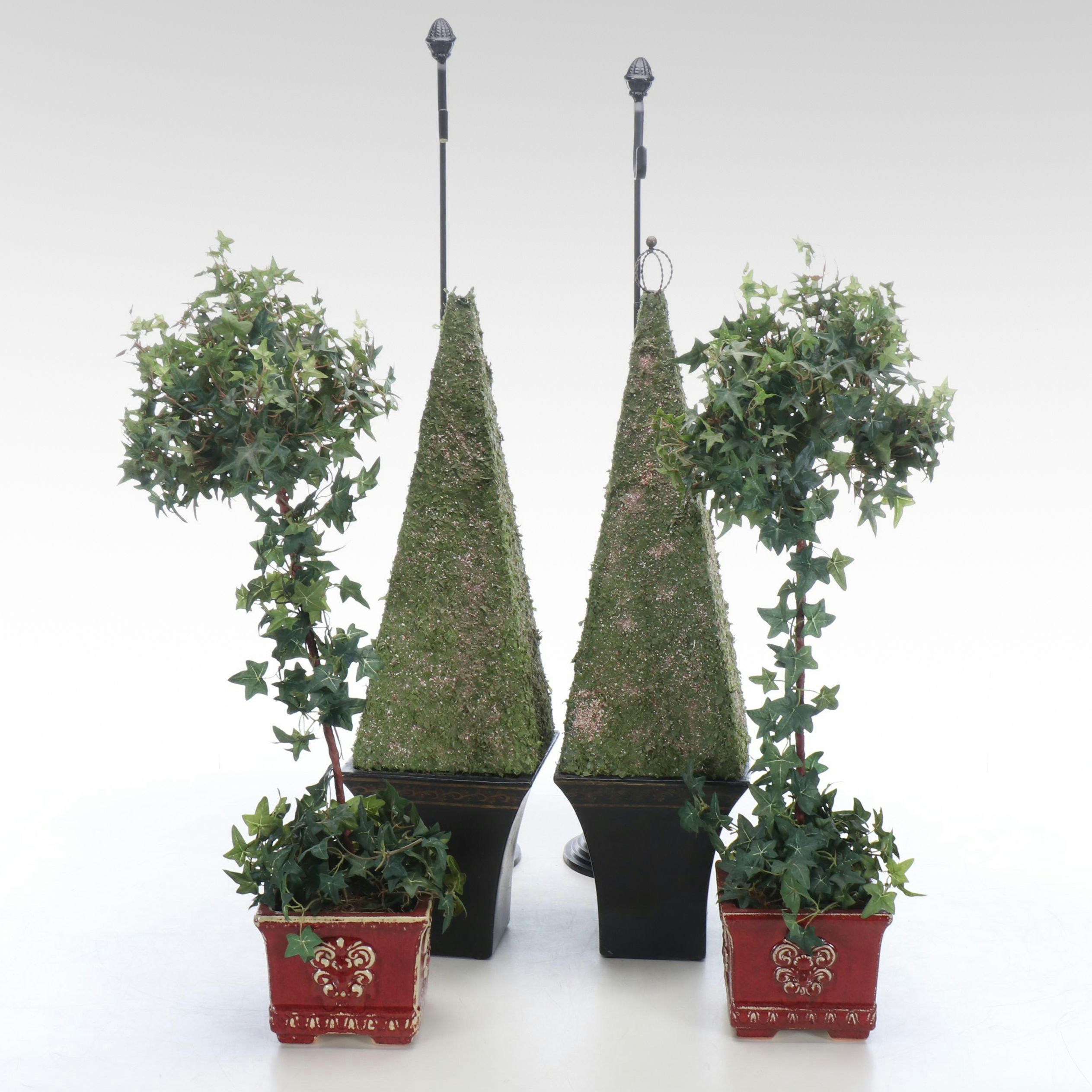 Shepard's Hook Plant Hangers, Faux Topiaries, and More Artificial Plants