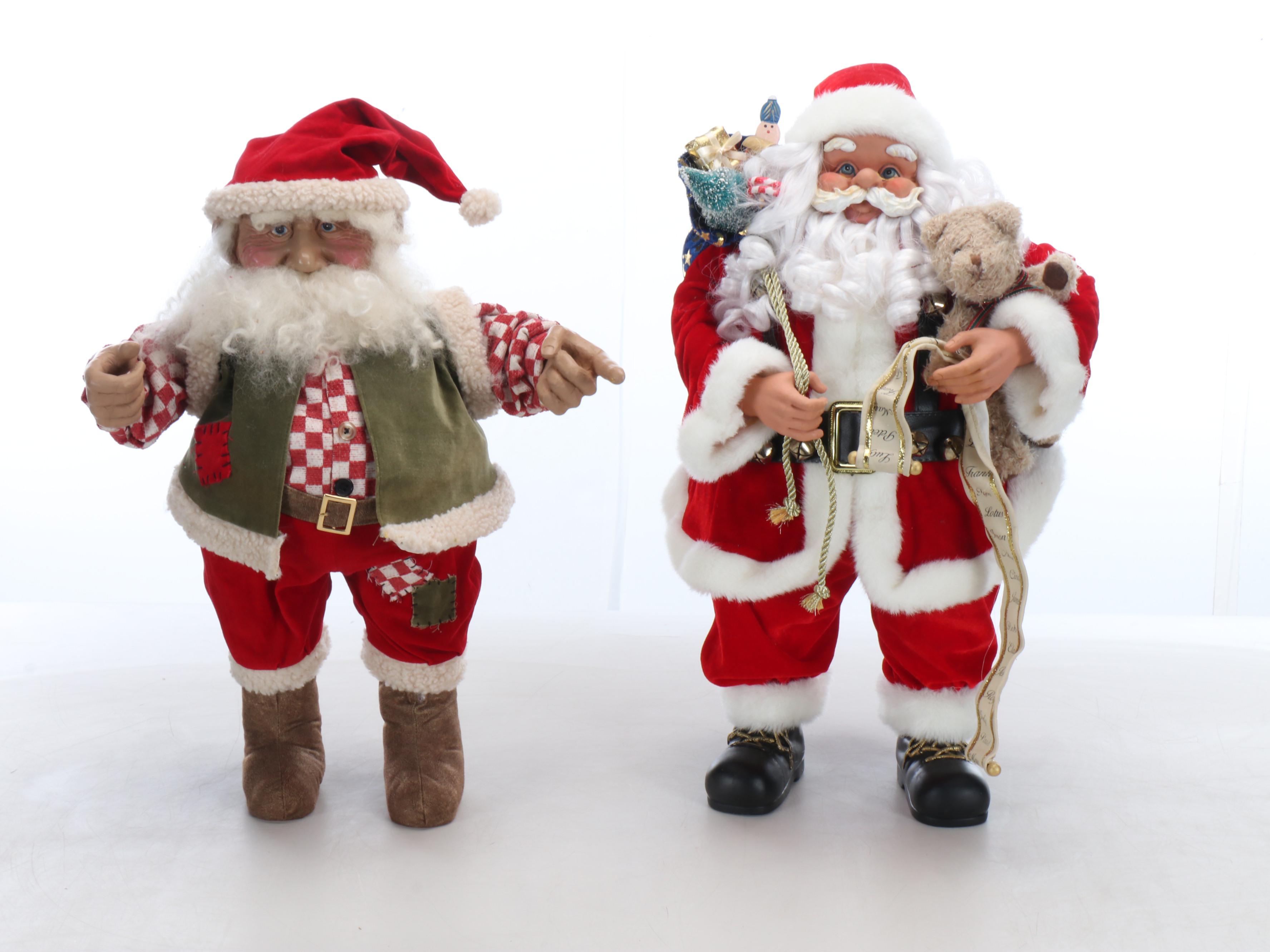 Nice List and Pointing Santa Claus Dolls
